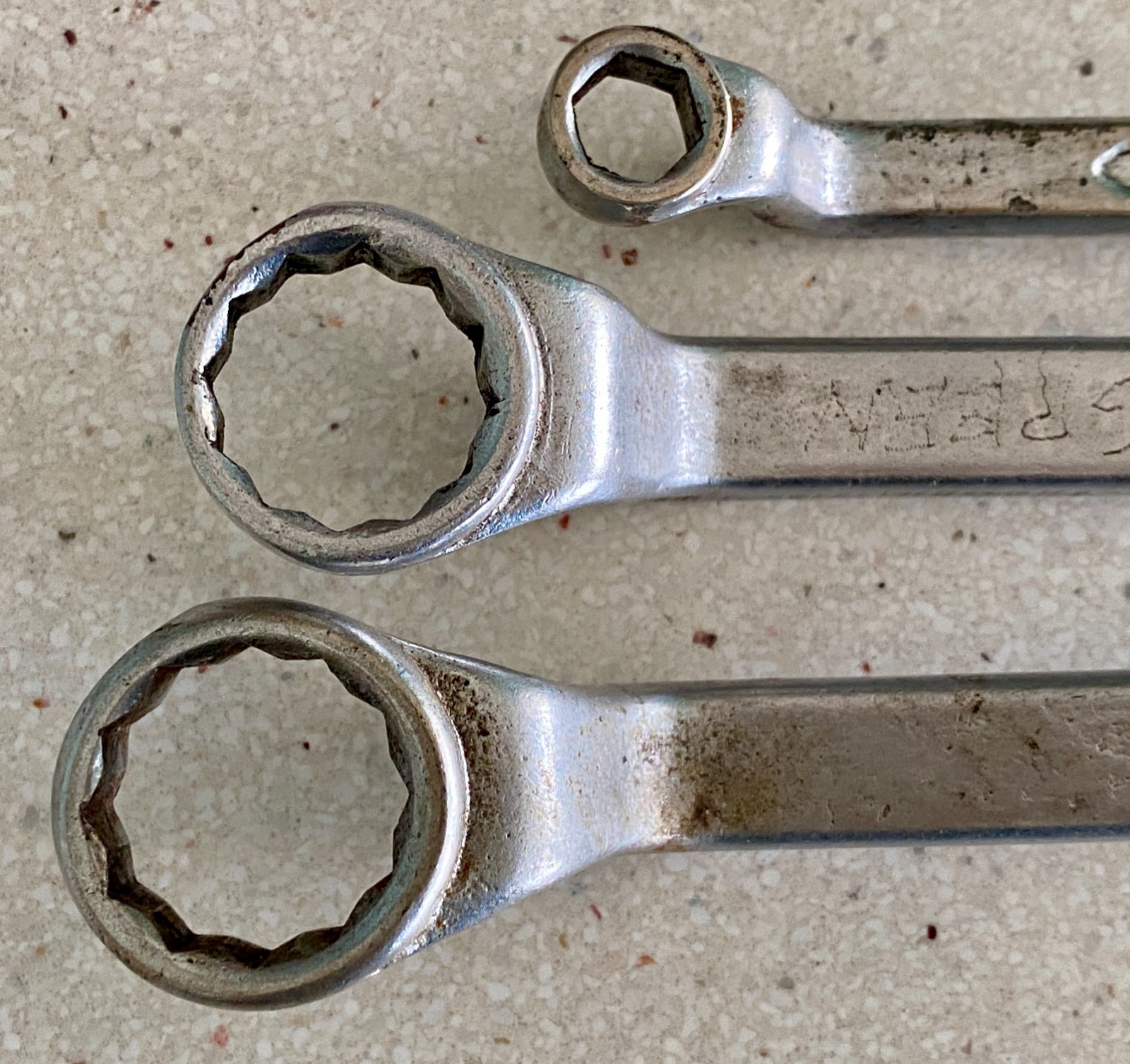 Indestro Offset Box End Wrench Lot 3 Pcs #911 3/8 7/16 #914 3/4 25/32 #915 7/8