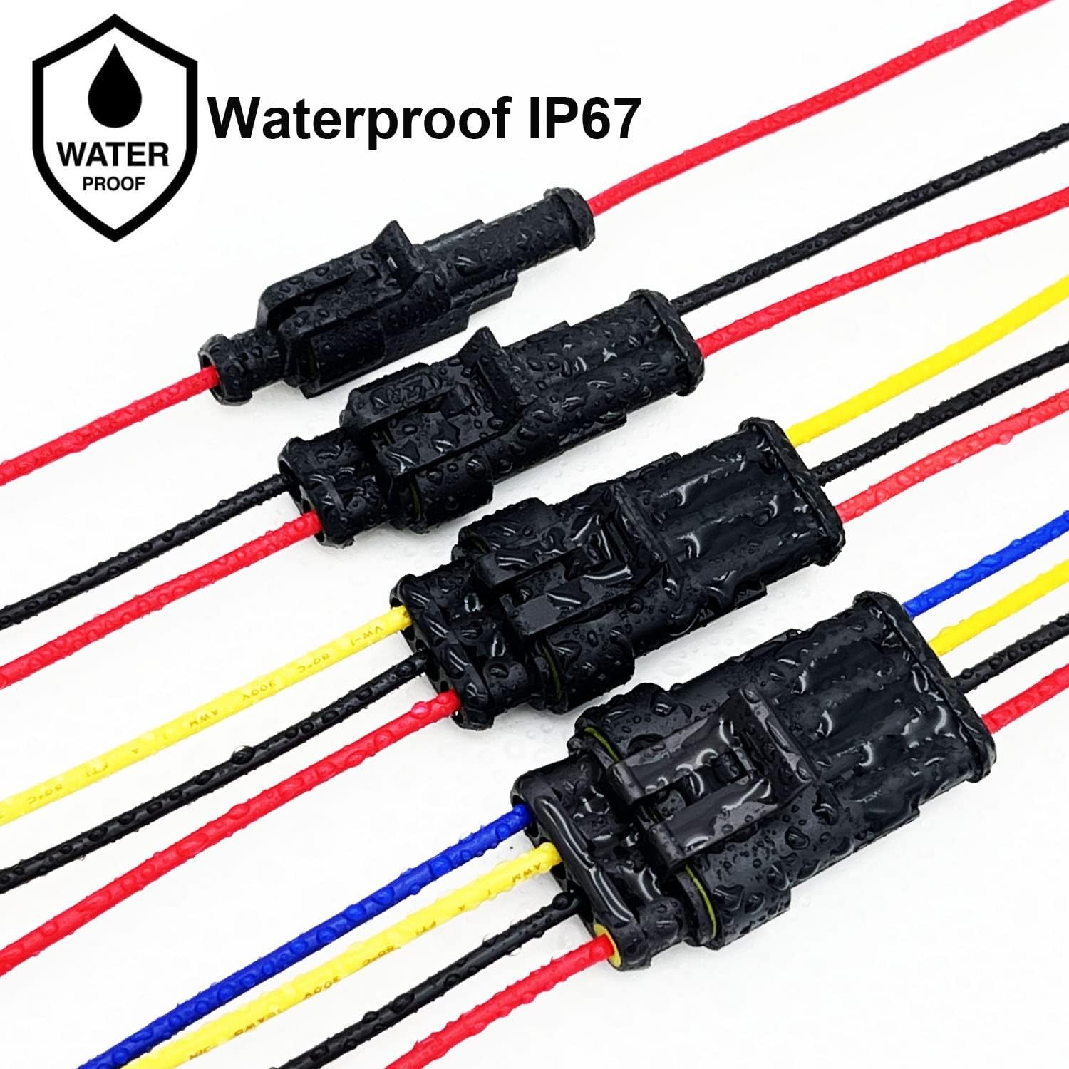 10 Kit 16 AWG 2 Pin Connector Car Waterproof Wire Connectors 2 2pin