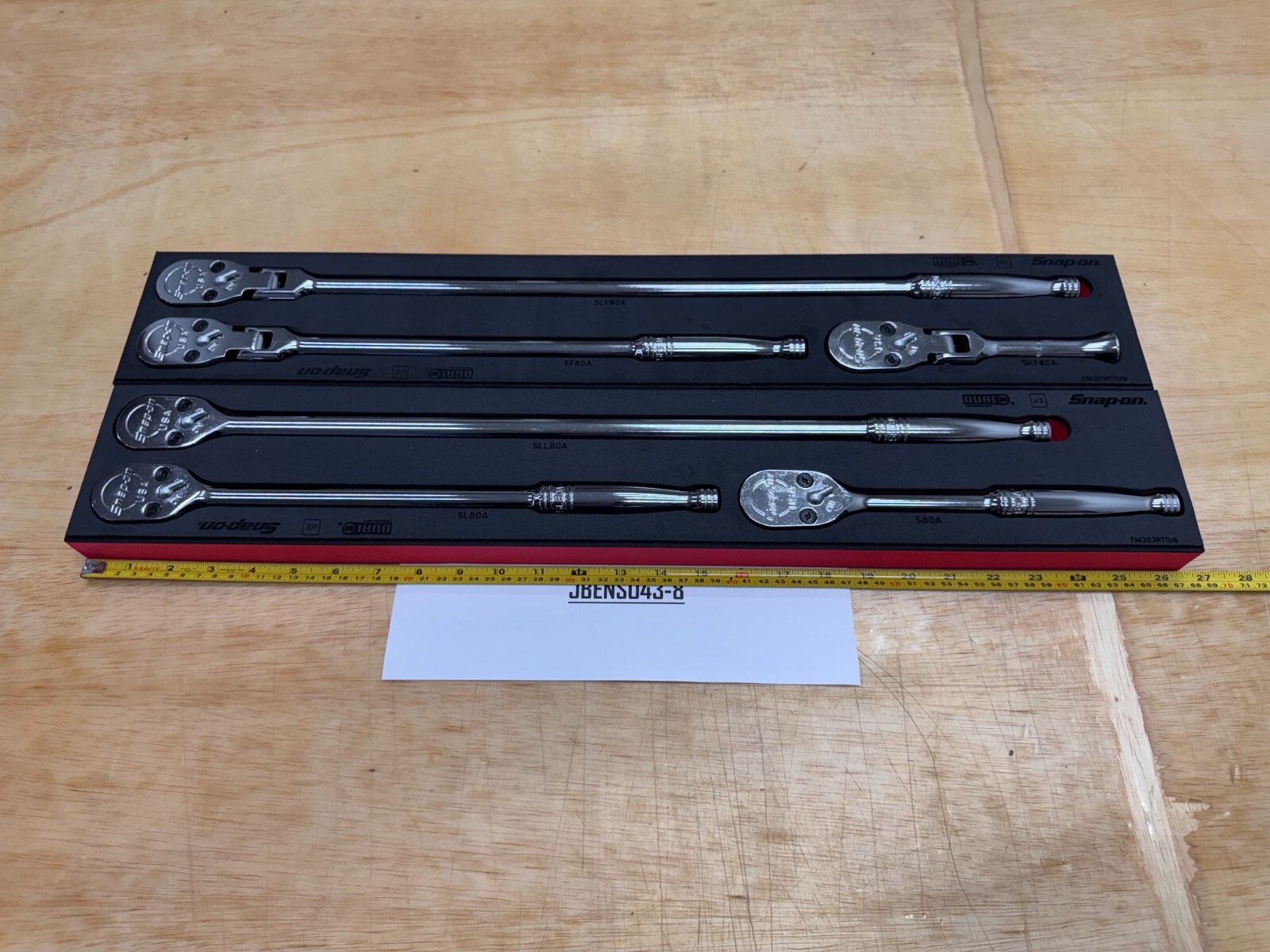Snap-on Tools USA NEW 6pc 1/2″ Drive Chrome Fixed & Flex Head Ratchet Foam Sets