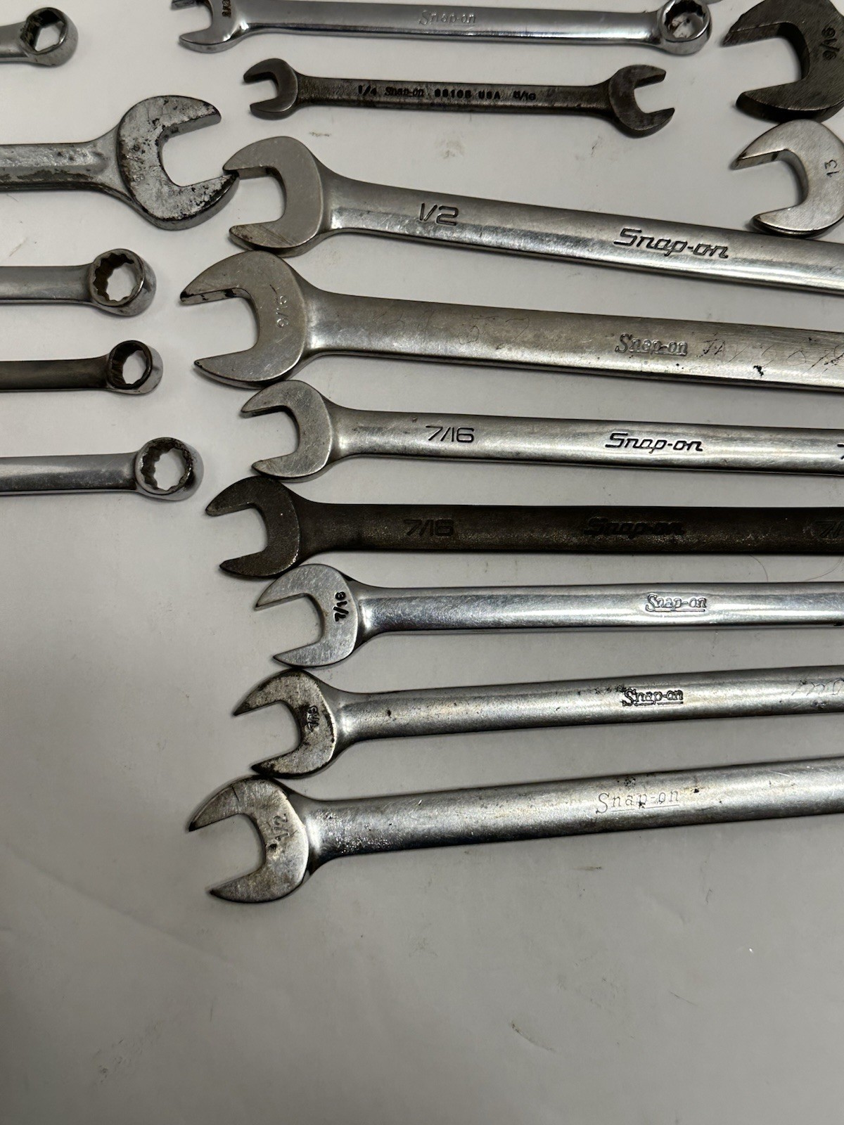 Snap On Mixed Lot Of 18 Wrenches.
