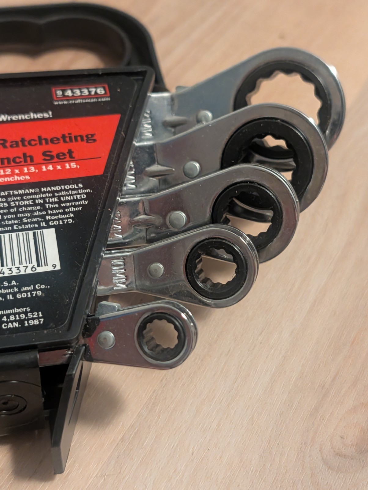Craftsman USA 5 Piece Metric Offset Ratcheting Box End Wrench Set