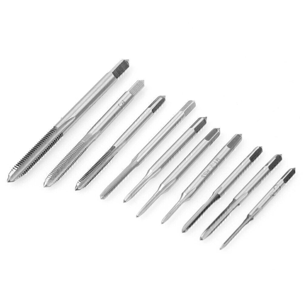 10x ForM1-M3.5 Shank Plated HSS Hand Screw Thread Metric Plug Tap Drill Bits Set