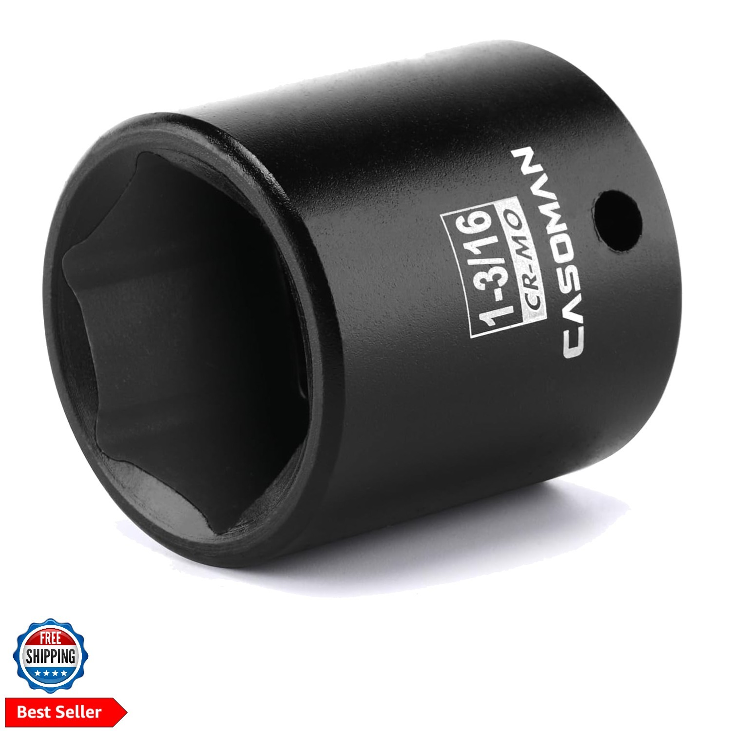 1/2″ Drive x 1-3/16″ Impact Socket, 6-Point, SAE, CR-MO