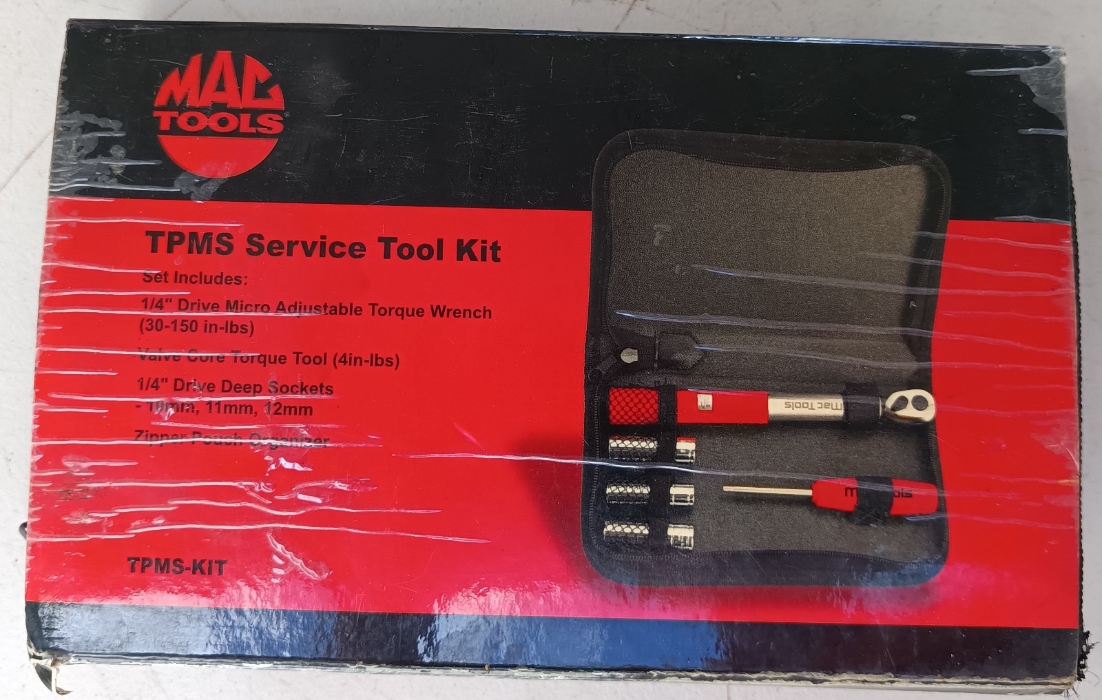 MAC TOOLS TPMS Service Tool Set TPMS-KIT Micro Adjustable Torque Wrench – used