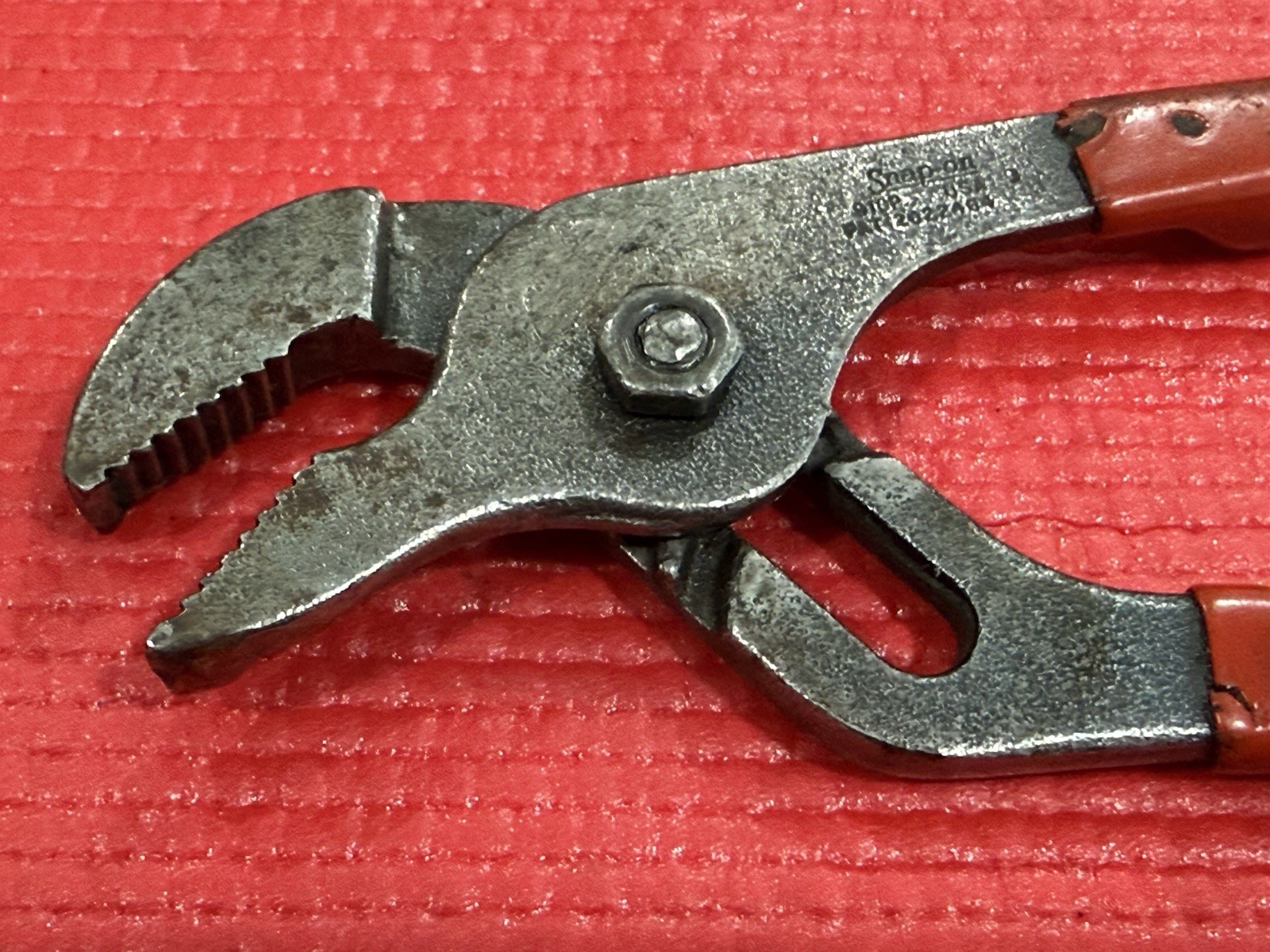 Snap-on Tools 10” Adjustable Interlocking Channel Pliers Red Grip 910P, USA Made