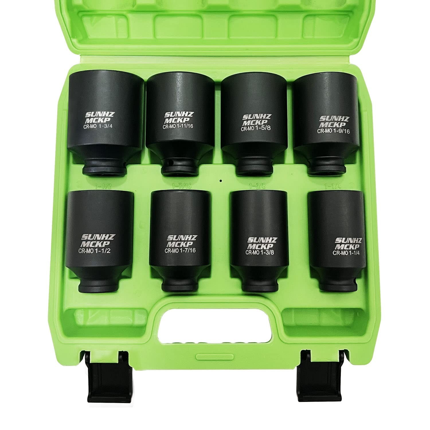 8-Piece 1/2″ Drive Deep 6-Point Impact Socket Set, SAE Cr-Mo, 1-1/4″ to 1-3/4