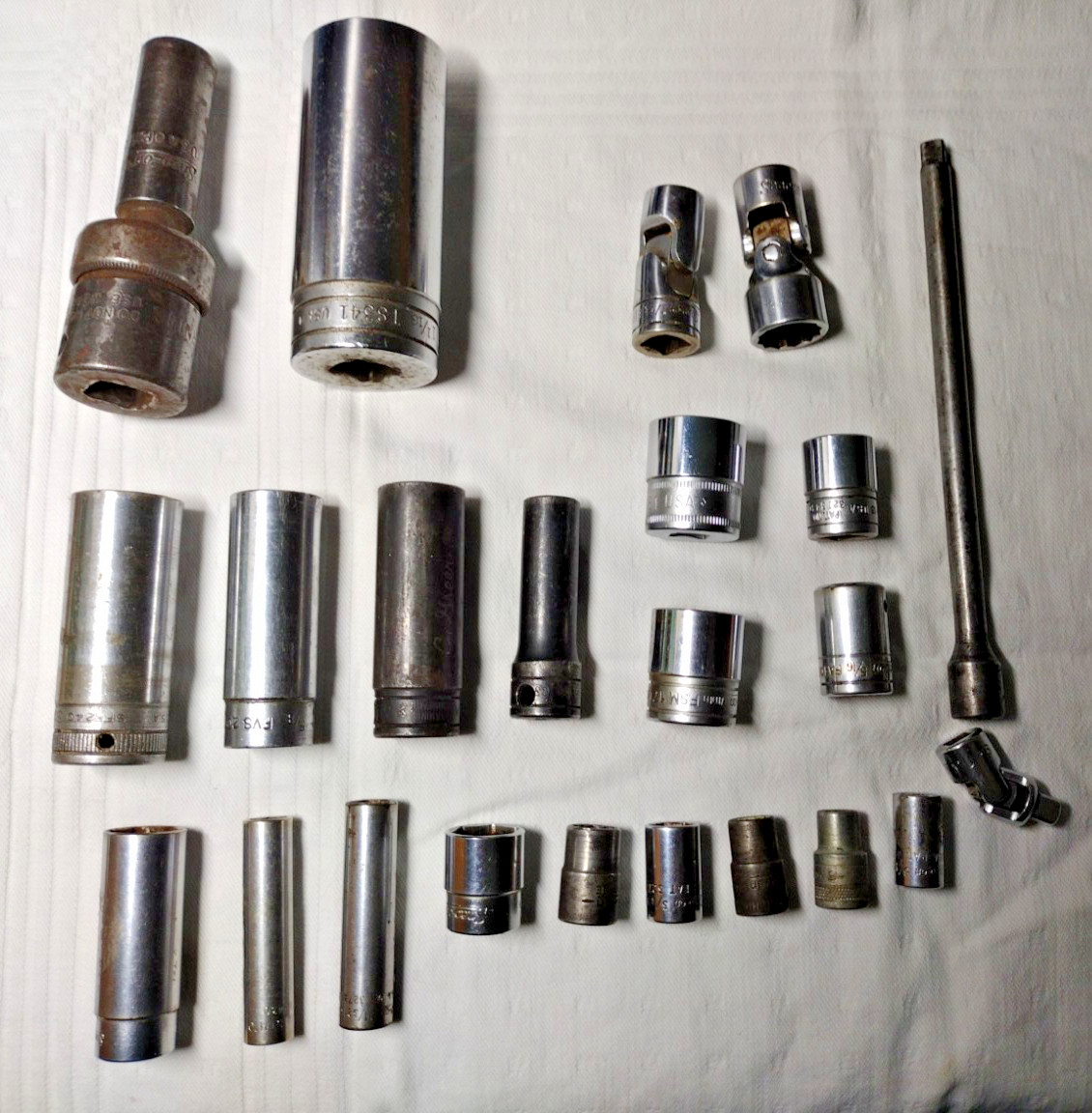 23 Piece Snap-on Bundle Of Sockets 1/2″, 3/8″, 1/4″ Drive, Mixed All U.S.A.