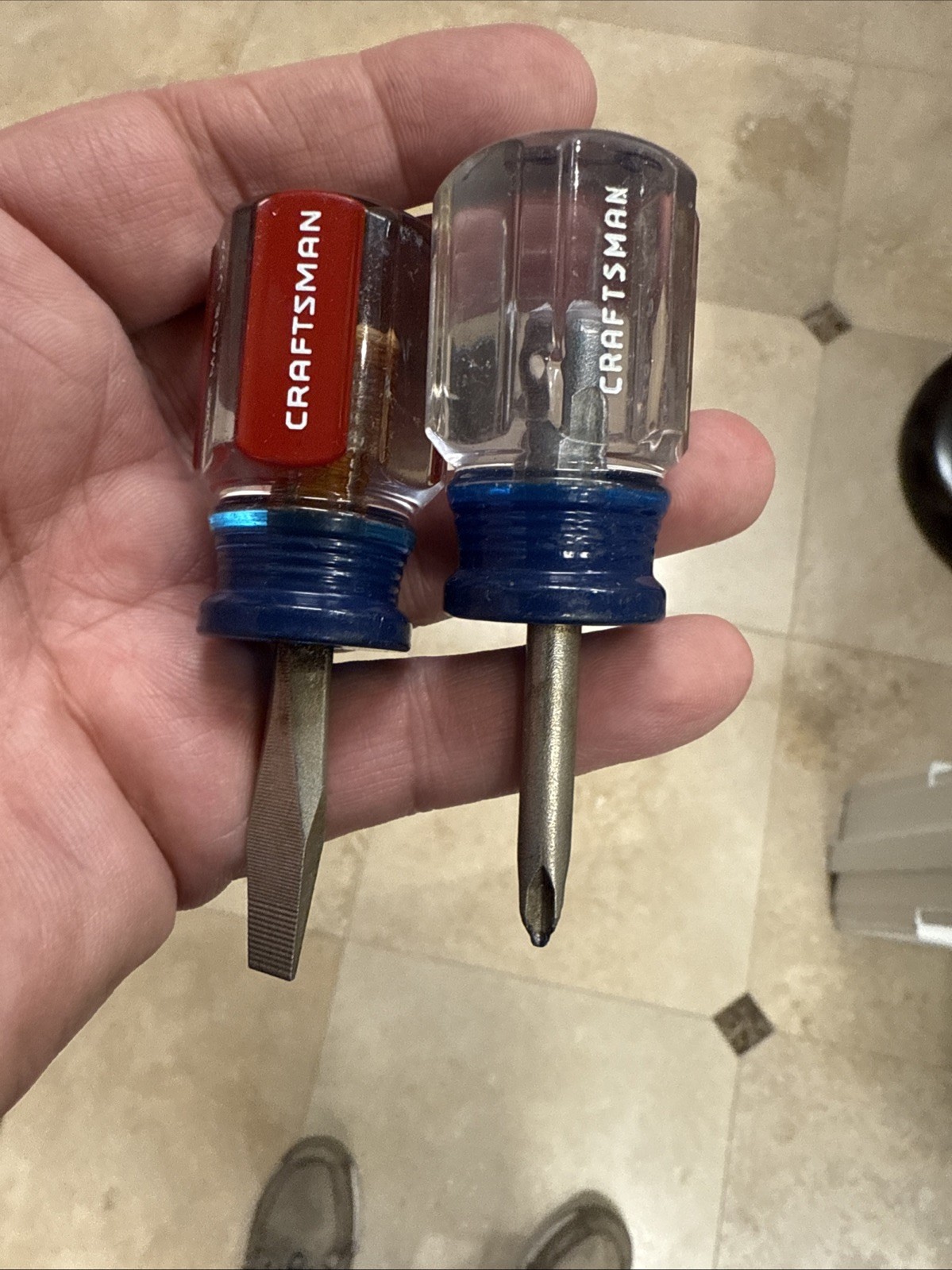 Craftsman Stubby Screwdriver Lot 2 Pc #2 Phillips And 1/4”Flat Slotted USA
