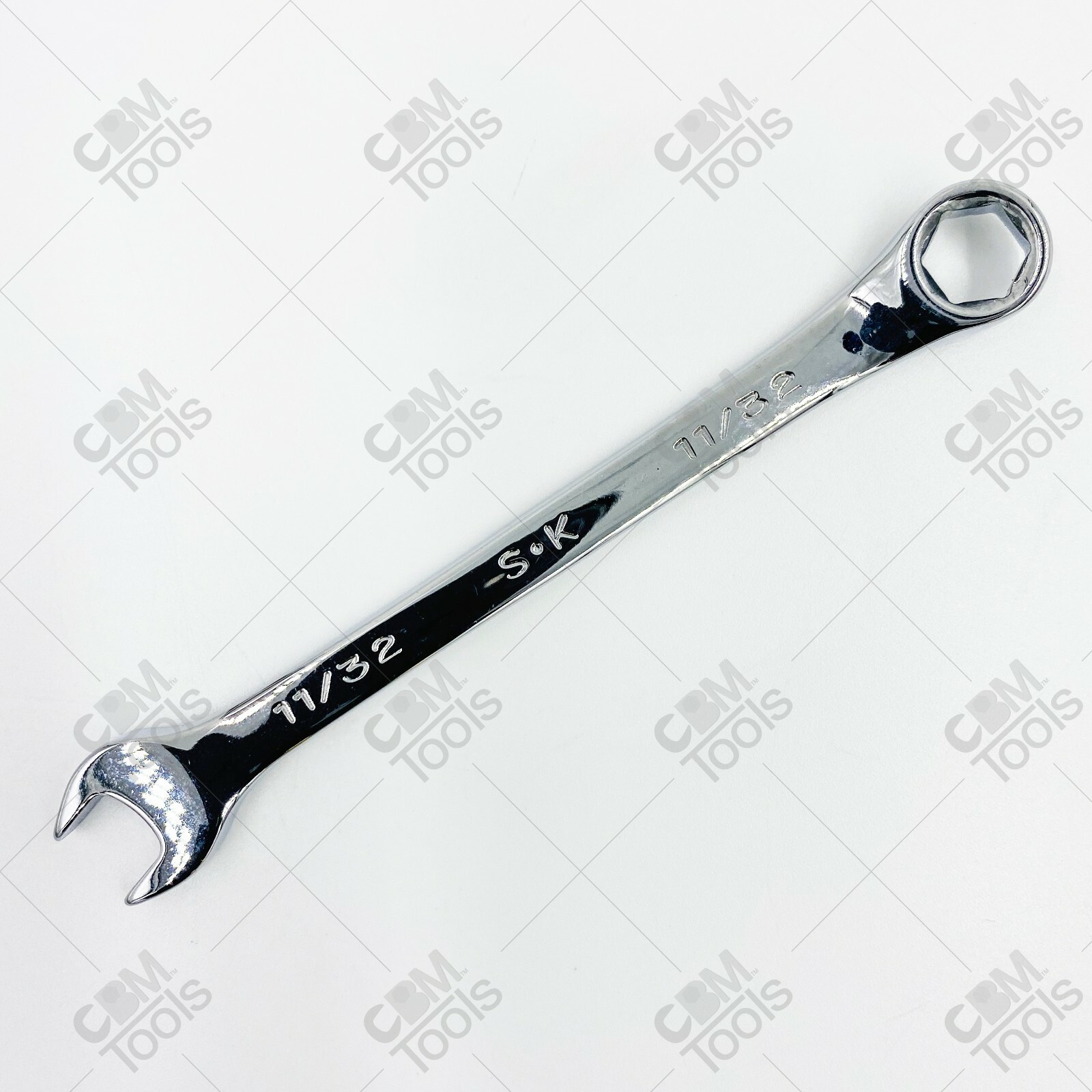 SK Hand Tools 88211 11/32 Inch 6pt SuperKrome Combination Wrench New Quality