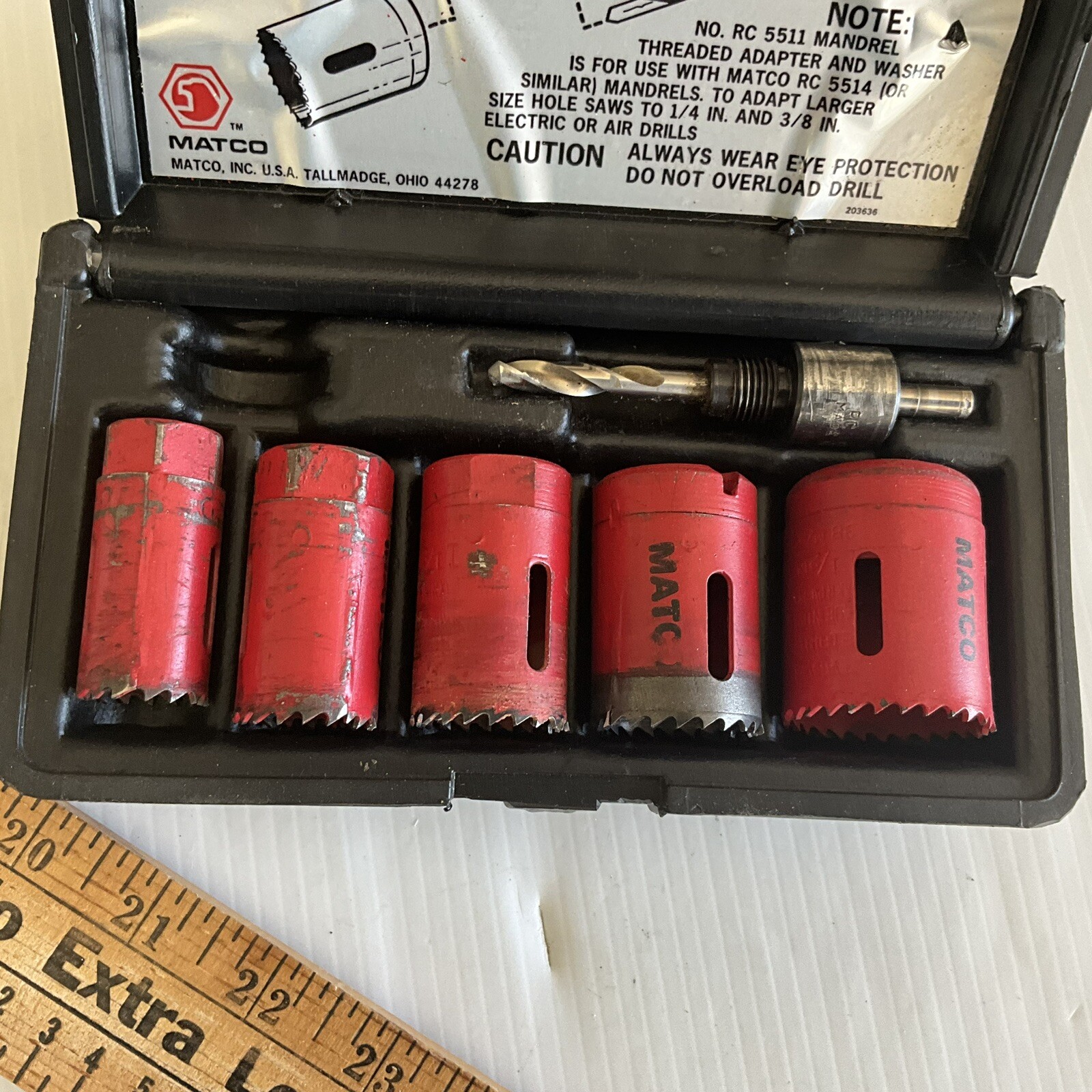 Matco Tools RC 9595 Hole Saw Kit Drill 7/8″ to 1-1/2″ Holesaw 7pc USA