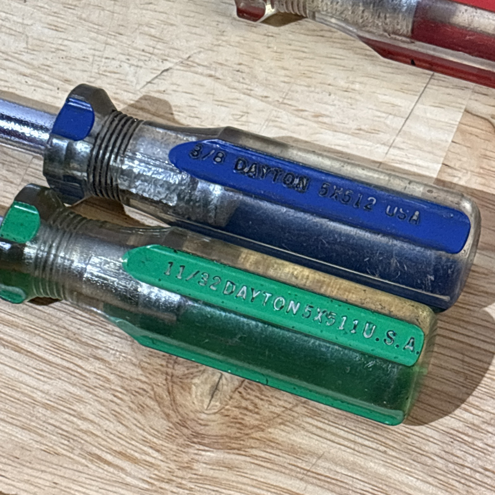Dayton SAE Nut Driver Set LOT 3/16″ to 1/2″ Skips 5/16″ W/ Duplicates Vtg USA