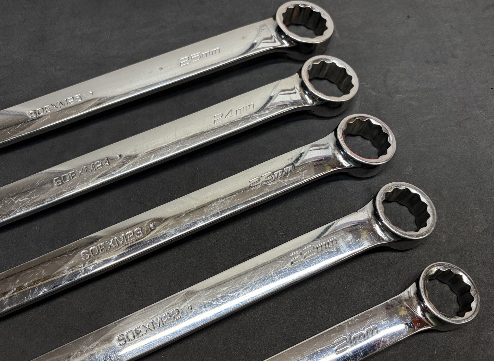 Snap-On Large 5pc Flank Drive Plus Metric Combination Wrenches SOEX Wrench Set