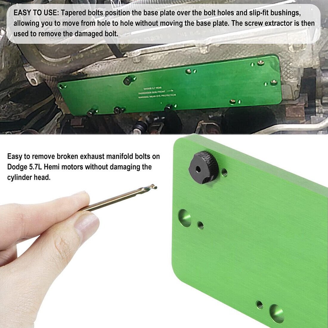 71500 Exhaust Manifold Bolt Stud Drill Template Removal Tool Kit for Dodge 5.7L