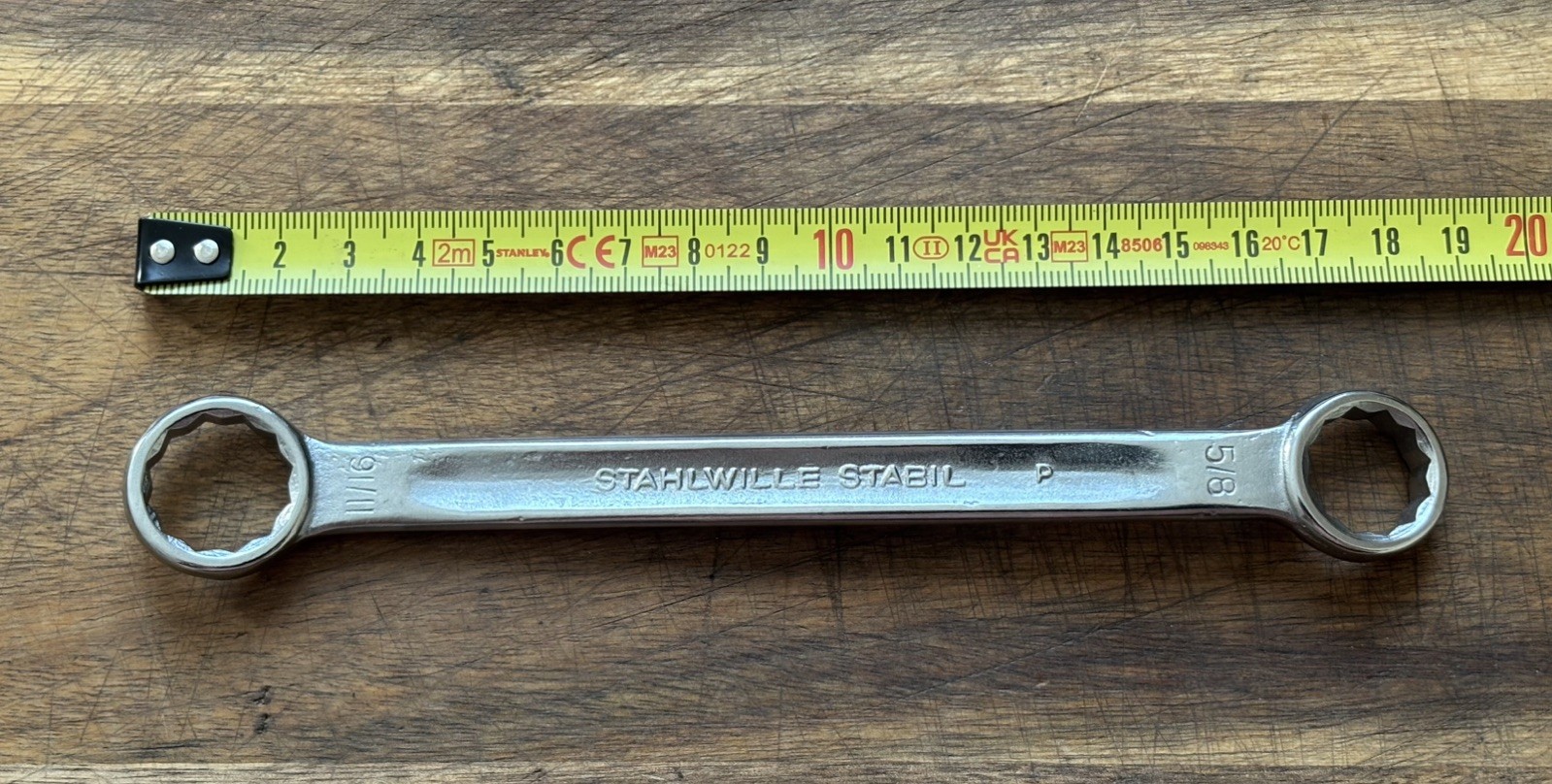 STAHLWILLE STABIL – 5/8” x 11/16” AF – slight cranked ring spanner / stored L/U