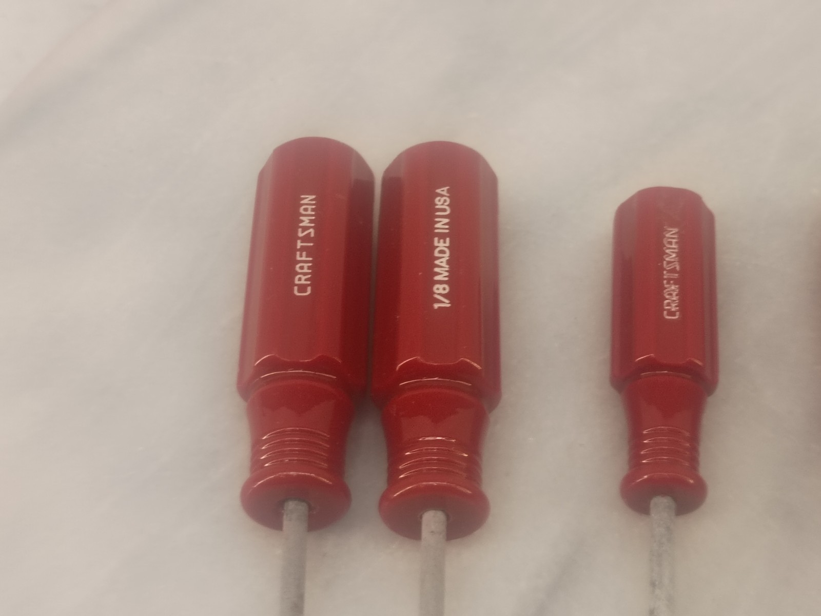 Lot Of 7 Vintage Craftsman USA Red Handle Mini Screwdrivers Phillips Regular