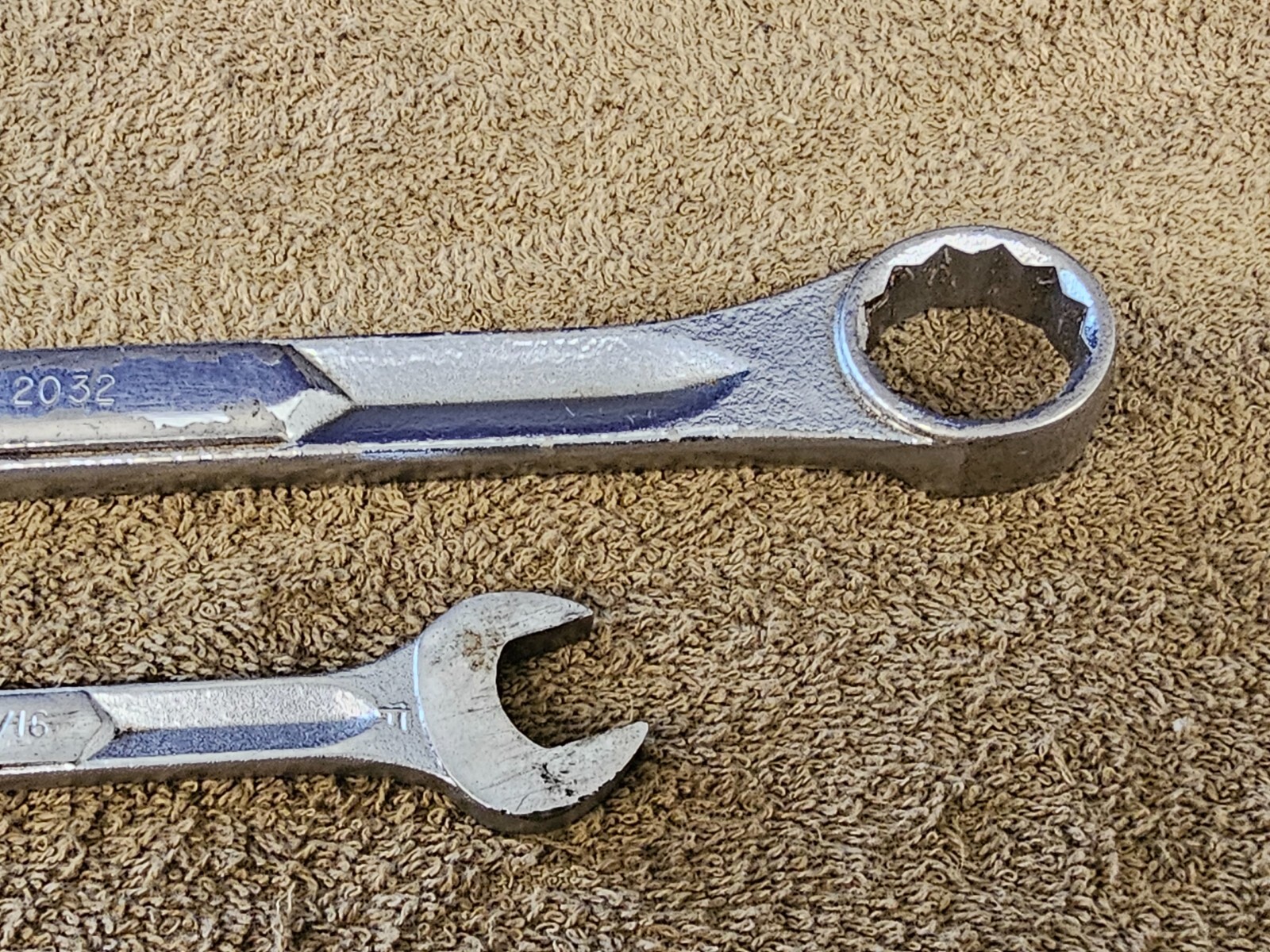 2 Thorsen Combination Open End Wrench Set 2032 1″ 3018 5/8″ 9/16″ SAE USA 12 PT