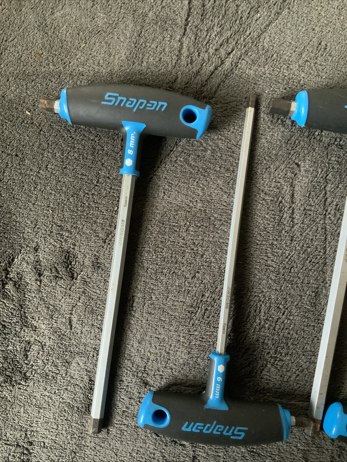 Snapon T-handle Hex Allen Set, 7pc, Blue…used….see Pics…