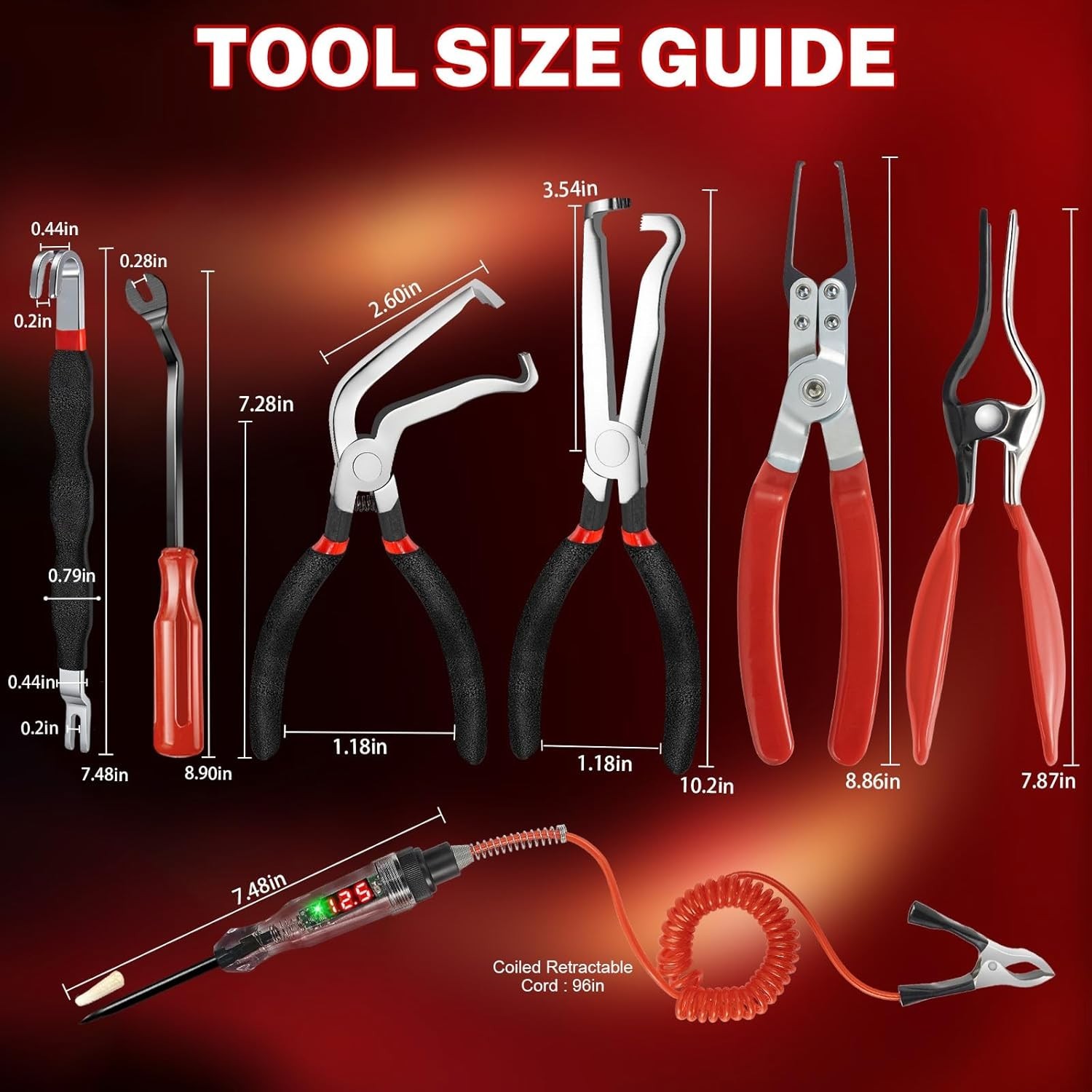 9-Piece High-Carbon Steel Automotive Disconnect Pliers Kit for Efficient Repairs