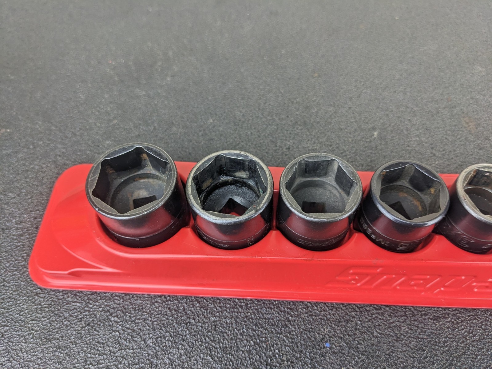 #bm391 Snap On Tools 12 Piece SAE Short 3/8 Impact Sockets Shallow Sockets