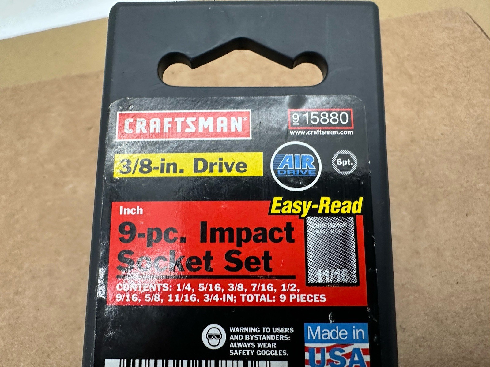 Craftsman GK 1/4″ to 3/4″ 6 Pt Shallow Impact Socket Set 3/8″ Dr 15880 USA *READ
