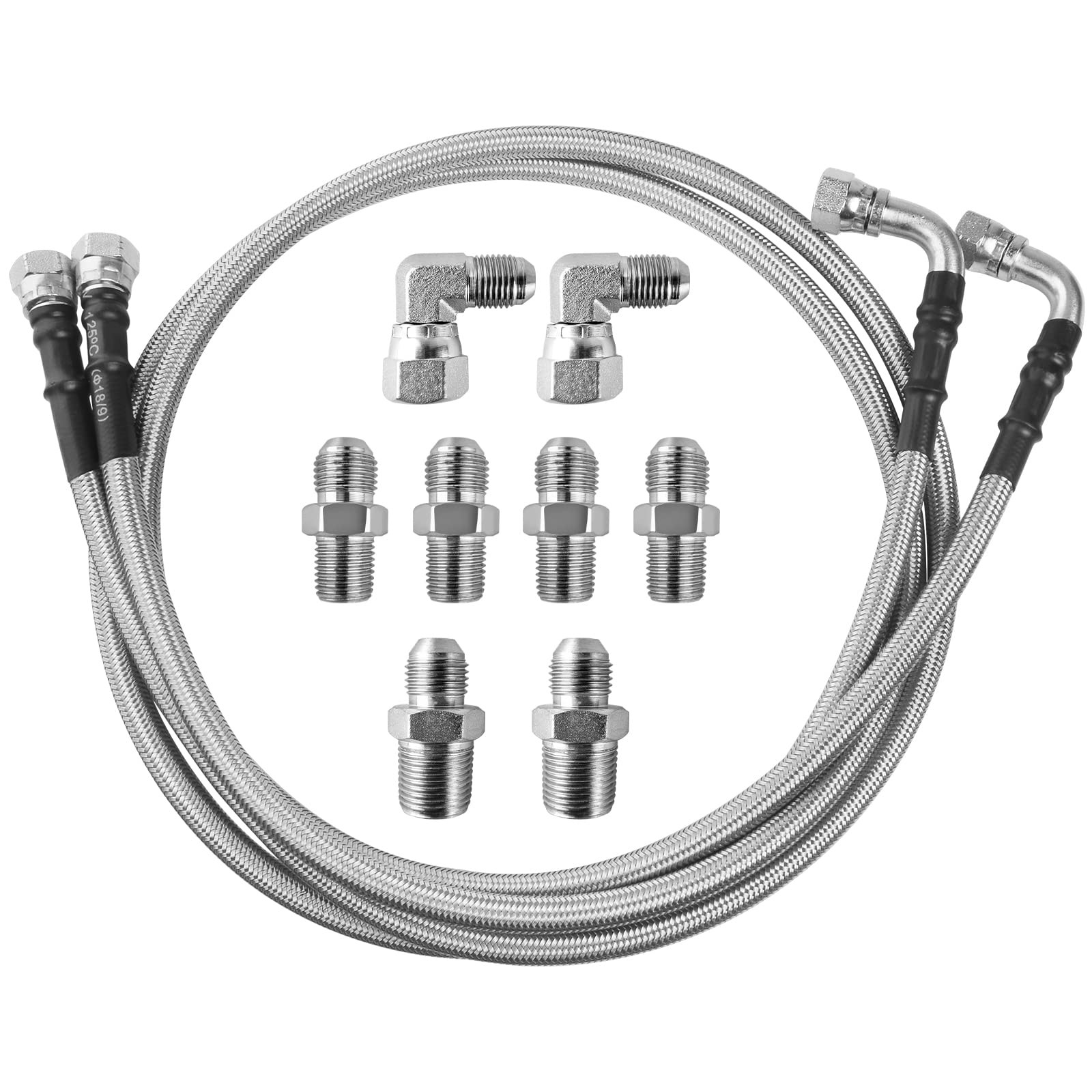 MuHize TH350 Transmission Cooler Lines – Upgraded 6AN 52 52 inches, Black