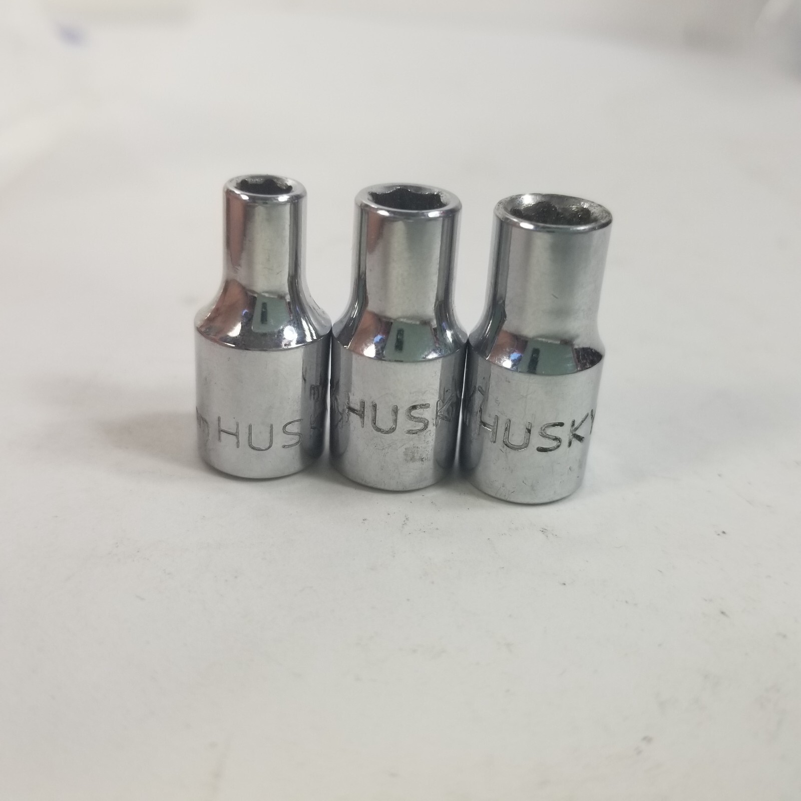 Lot of 3x HUSKY 1/4 3/16 METRIC 6 & 12 POINT 1/4″ DRIVE SOCKETS