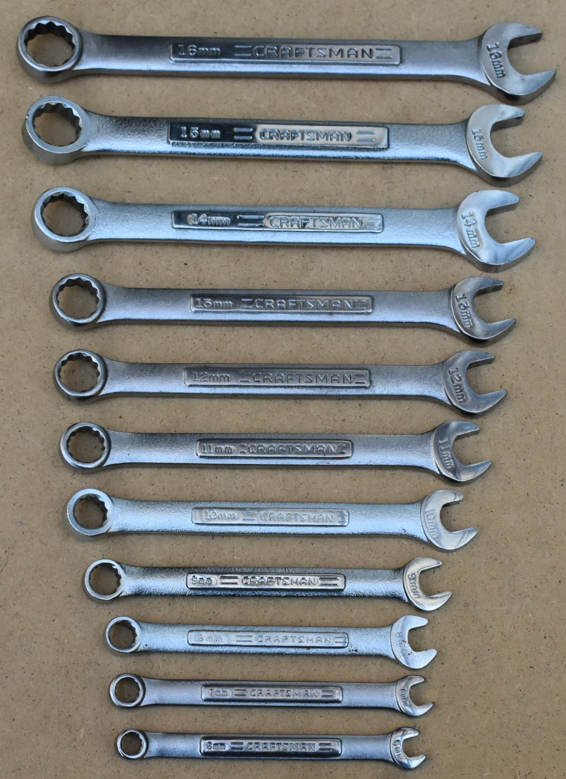 CRAFTSMAN, 6MM-16MM METRIC, 12 POINT OPEN/BOX END COMBO WRENCH SET OF 11