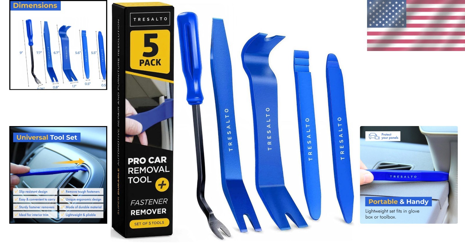 Essential Auto Trim Removal Tools 5 Pack Scratch Resistant for Car Interiors