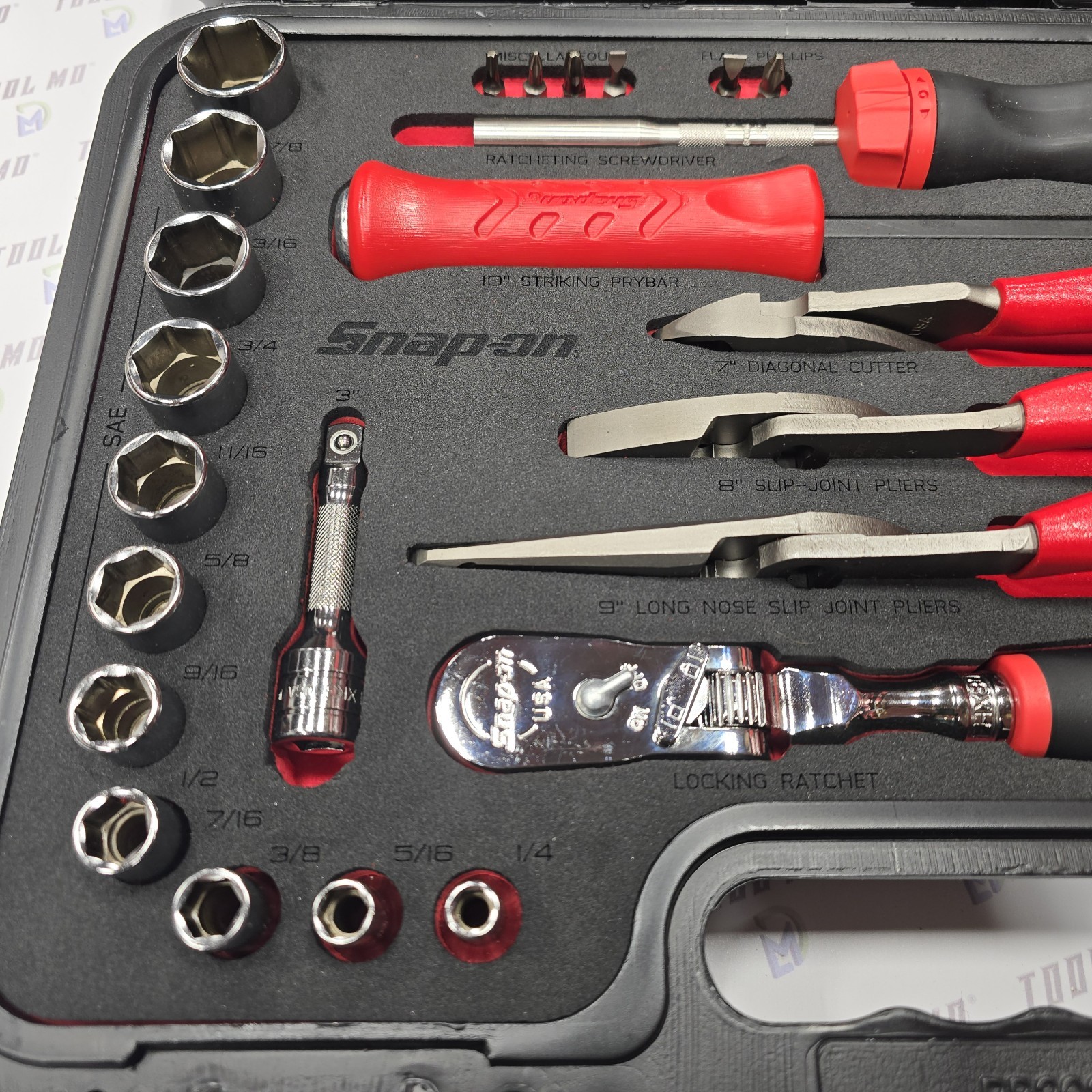 Snap-on Tools NEW 33Pc 3/8″ Drive Metric & SAE Assorted Service Set 233FSMBFR