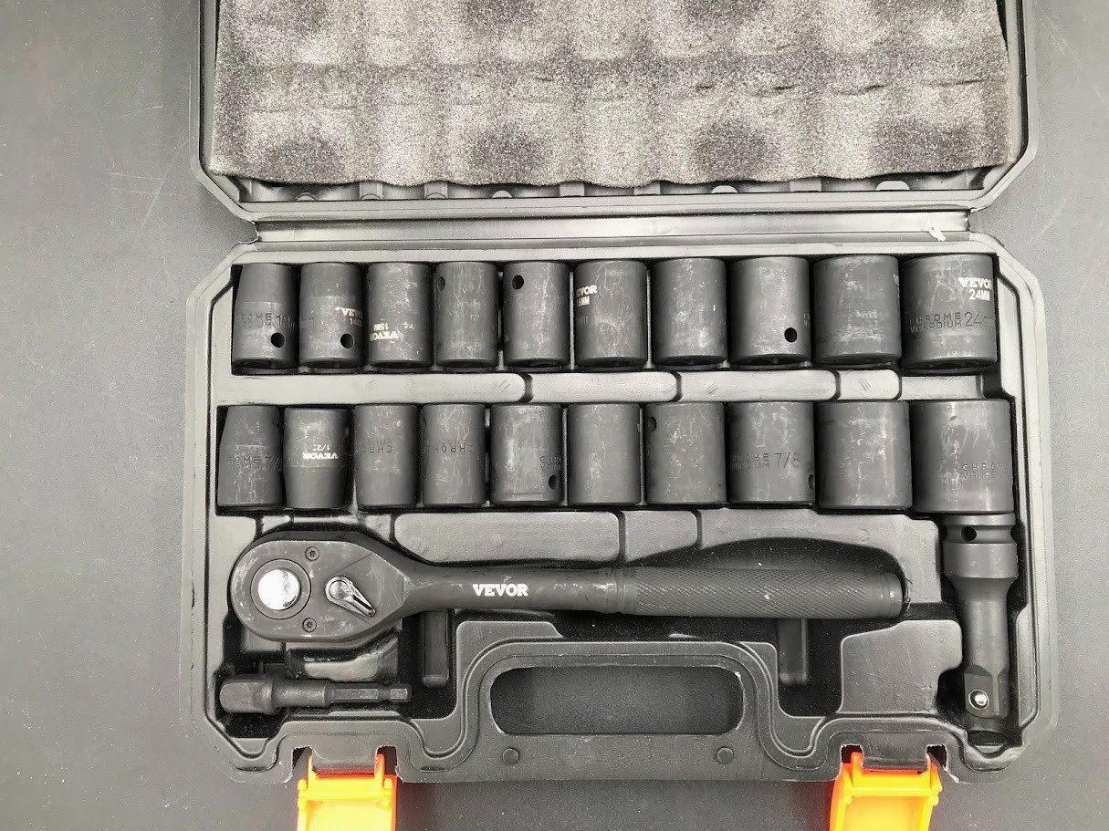 VEVOR SS213823A 1/2 in Drive Impact Socket Set 23 Pieces SAE (7/16″ -1″)