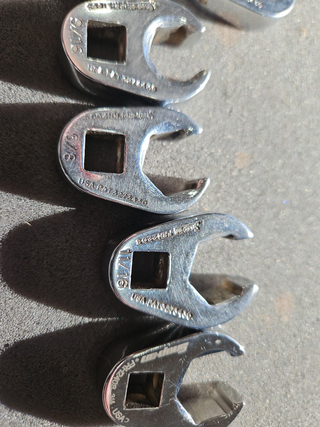 Snap On 8 Piece 3/8” Flare Nut Crow Feet Set 3/8” – 3/4” – FRH120S – FRH240S