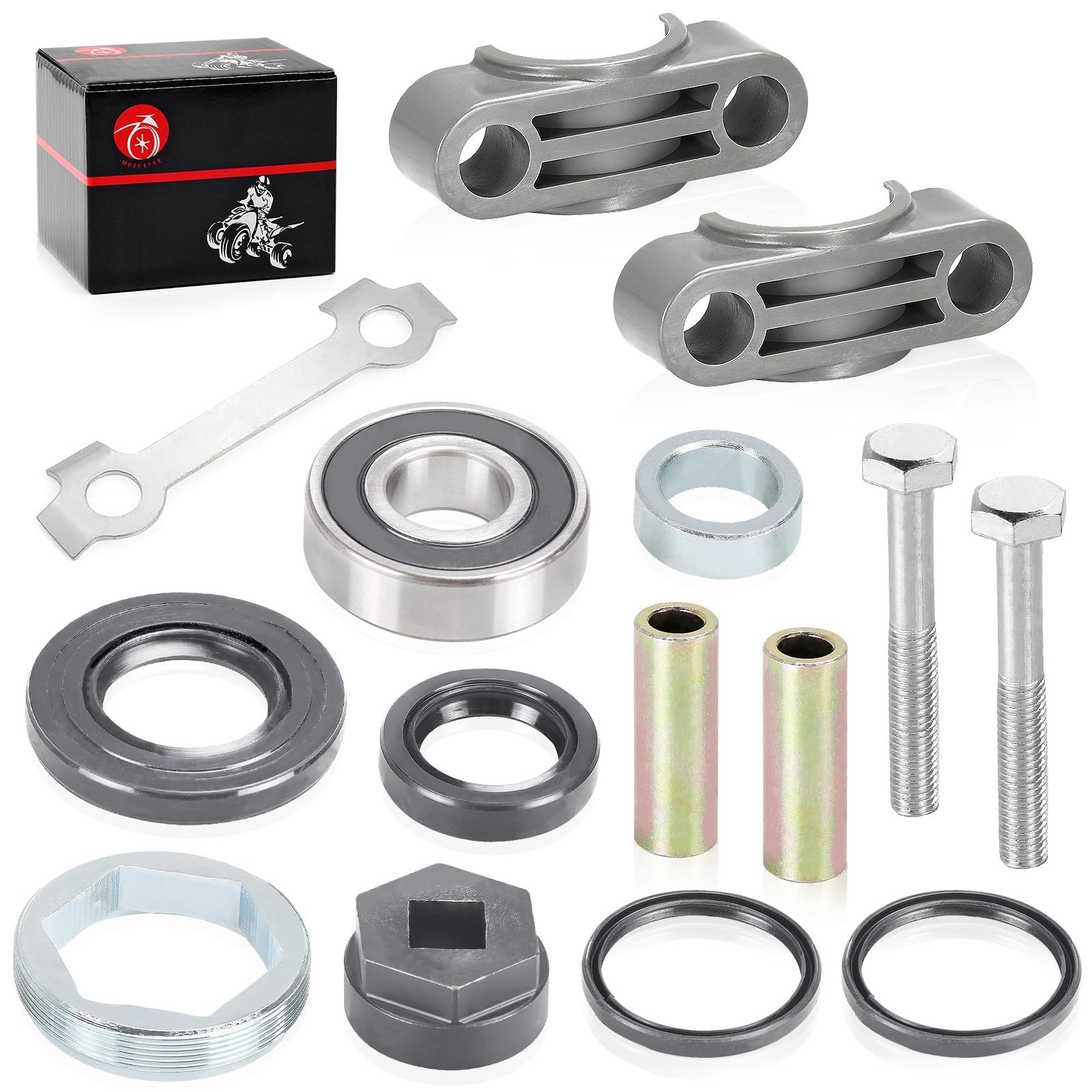 Steering Stem Bushing Bolt Bearing Seal Holder Nut & Removal Tool Kit for ATVs 3