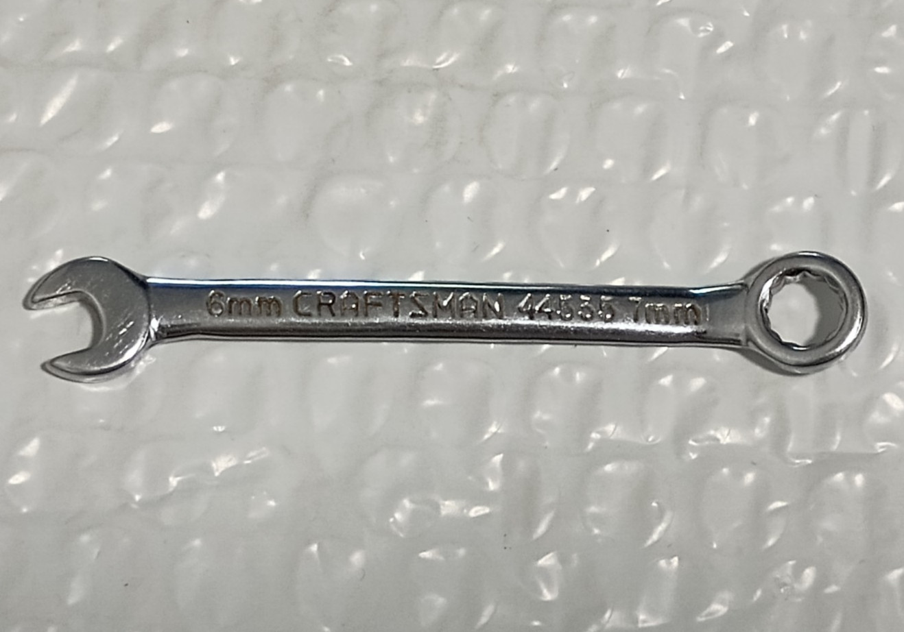 CRAFTSMAN TOOLS 44535, 6MM. OPEN-END/7MM. BOX COMBO WRENCH, 3.25″L. 12 PT *NOS*