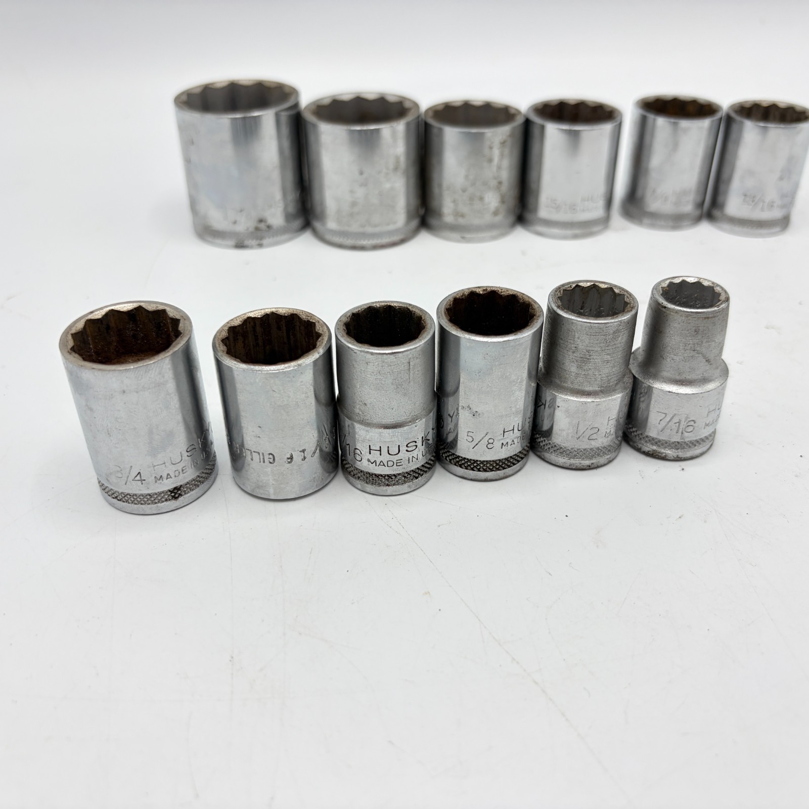 Vtg Husky Craftsman USA 1/2″ Drive Ratchet Breaker Bar Extension 12pt Socket Lot