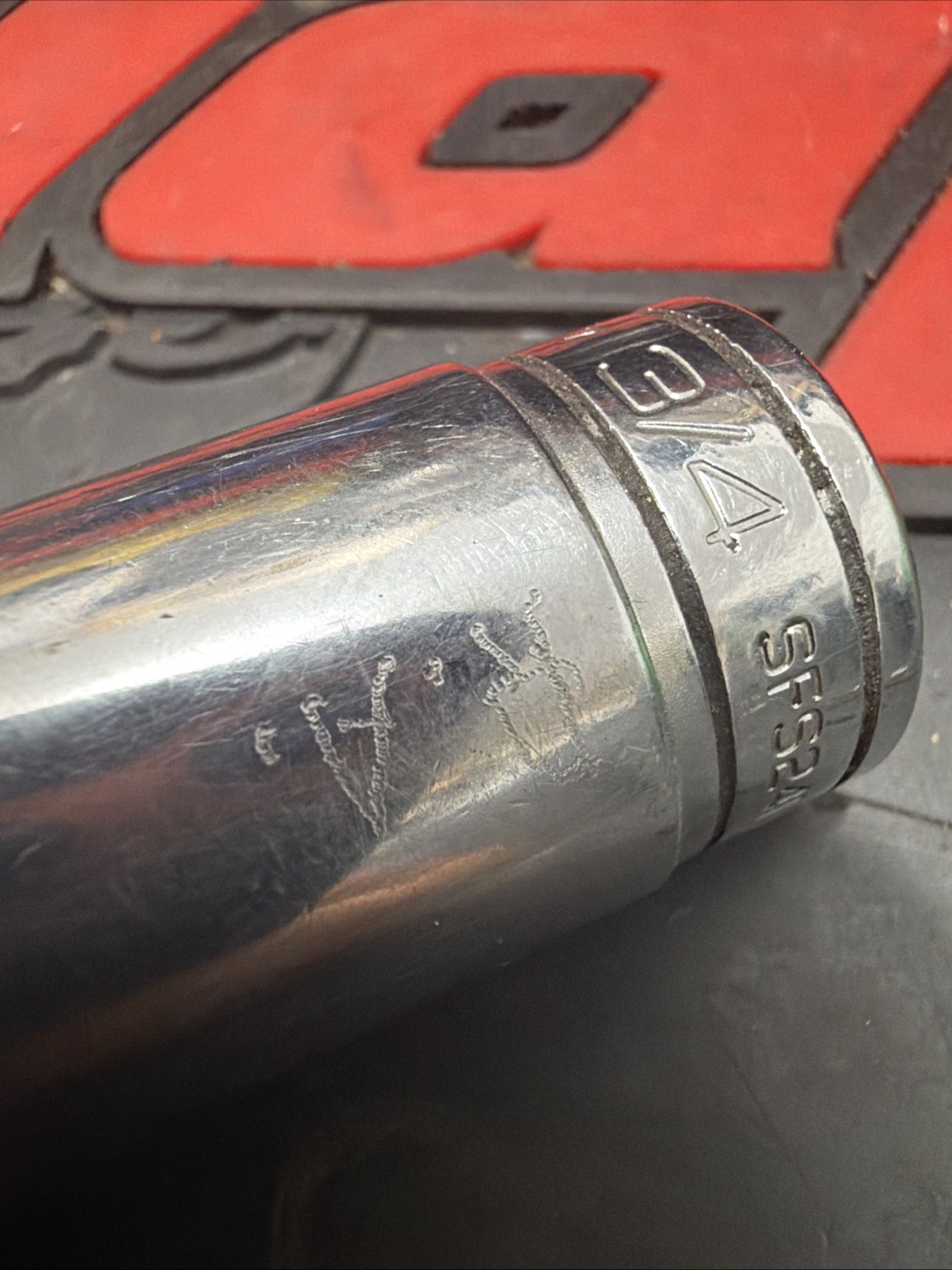 Snap-on Tools SFS241 3/4″ Chrome Deep Well 3/8 Drive 6 Point Socket ENGRAVED