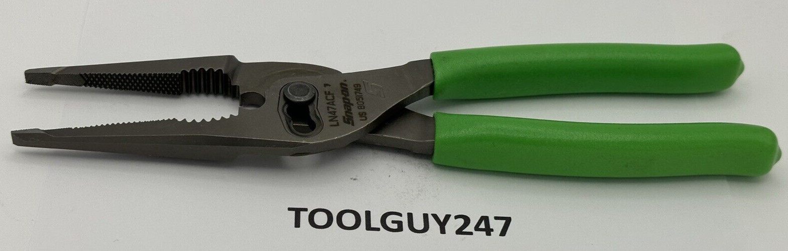 SNAP ON TOOLS USA GREEN 9″ Talon Grip Long Nose Slip Joint Pliers LN47ACF G NEW