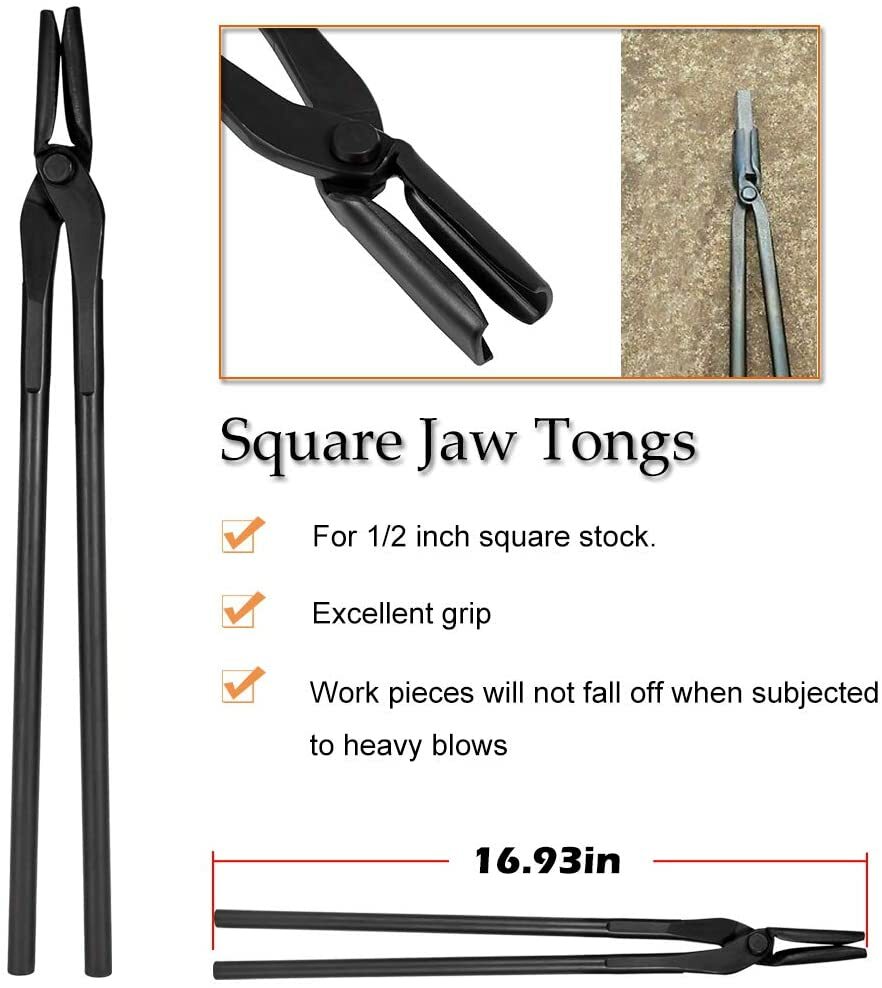 Blacksmith Tongs Tools Set For Anvil, Knife Making Set Vise Anvil Forge Tool