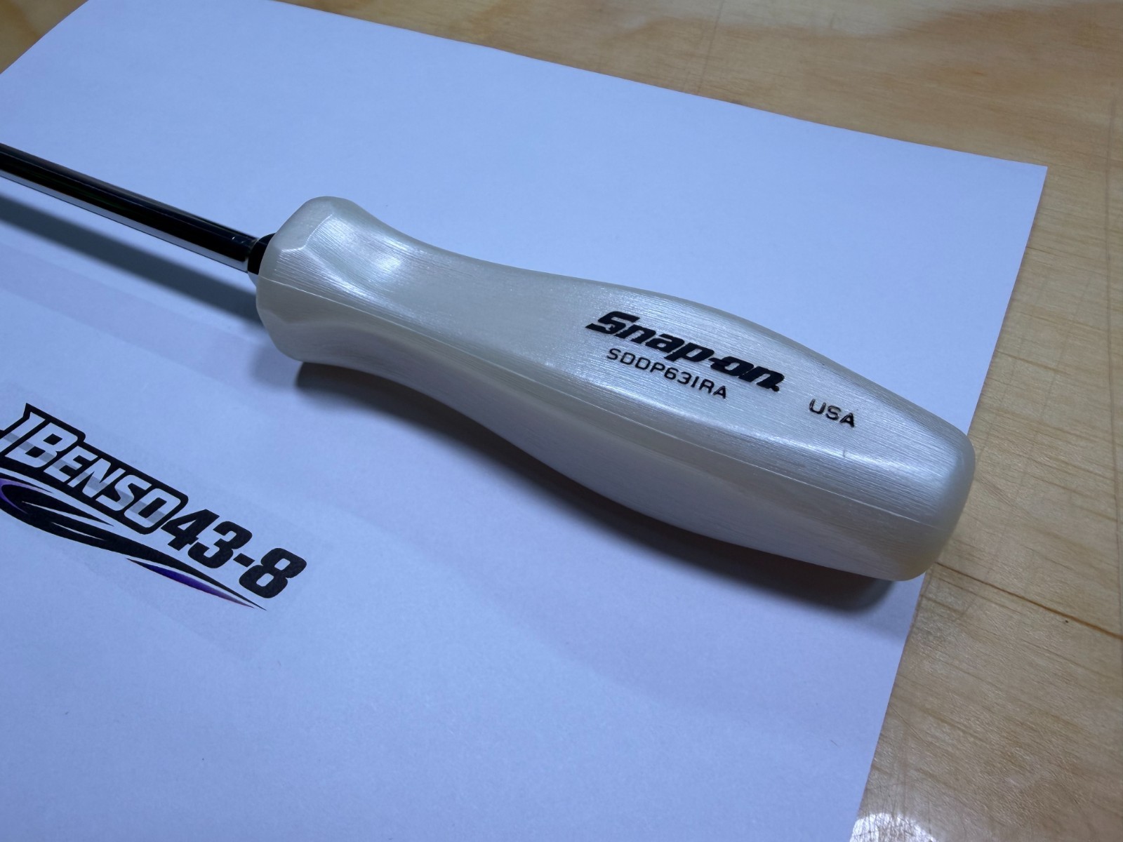 Snap-on Tools NEW PEARL WHITE #3 Phillips Hard Handle Screwdriver SDDP63IRAPW