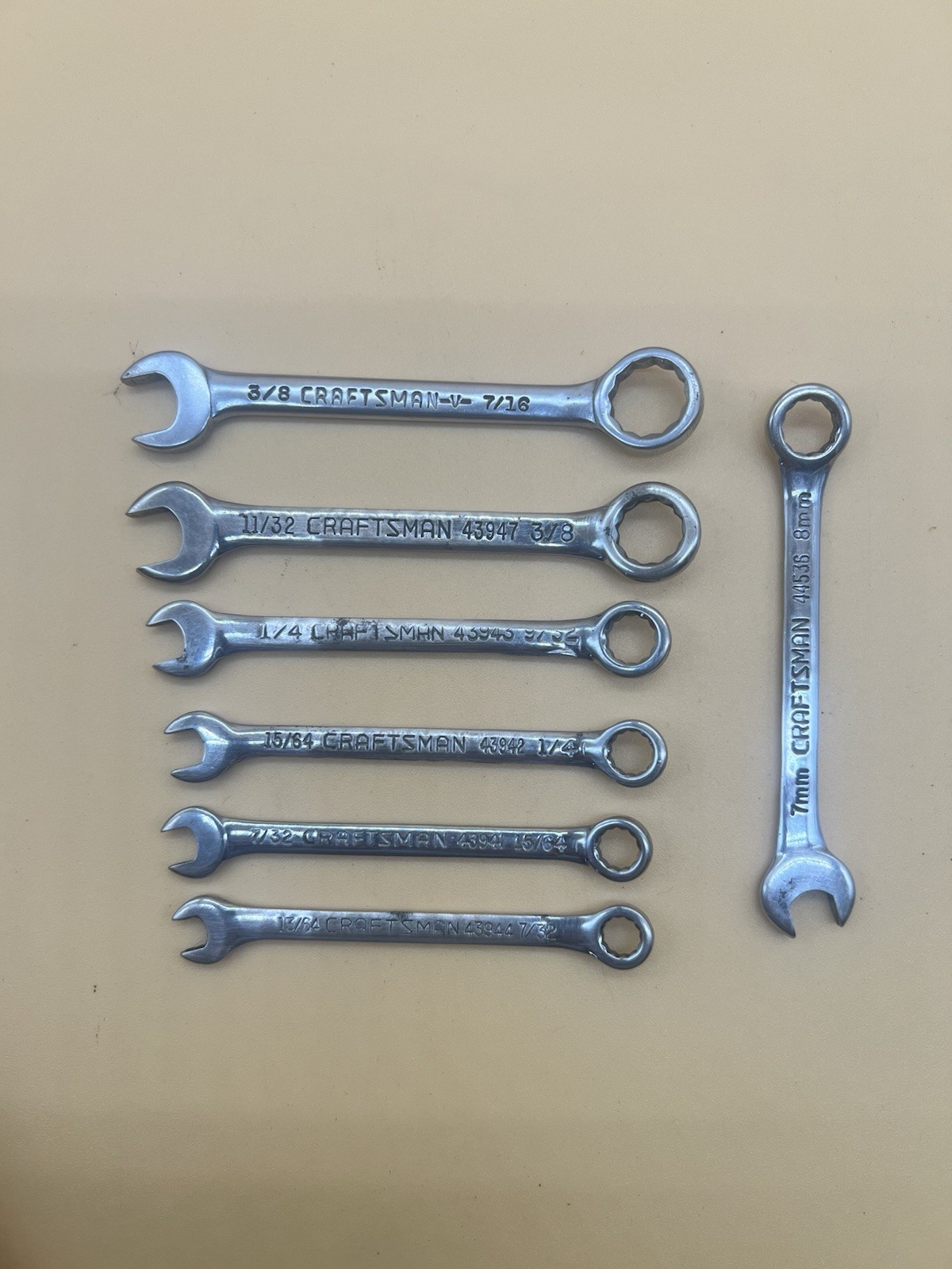 7 Piece Craftman Combination Midget Wrenches SAE- Metric Ignition