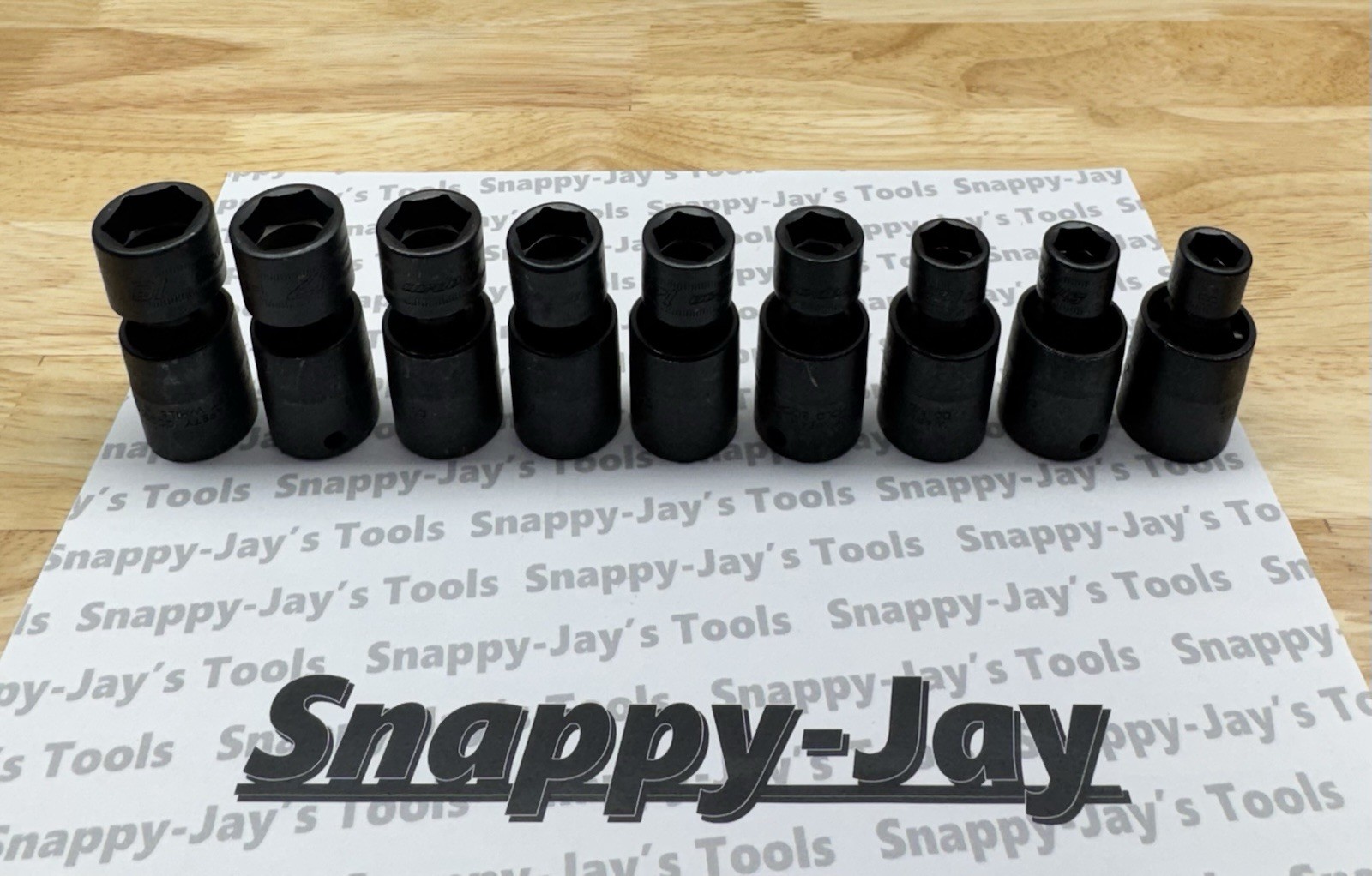 Snap-on Tools USA NEW 9pc 3/8” Metric Shallow Swivel Impact Socket Set 10-18mm