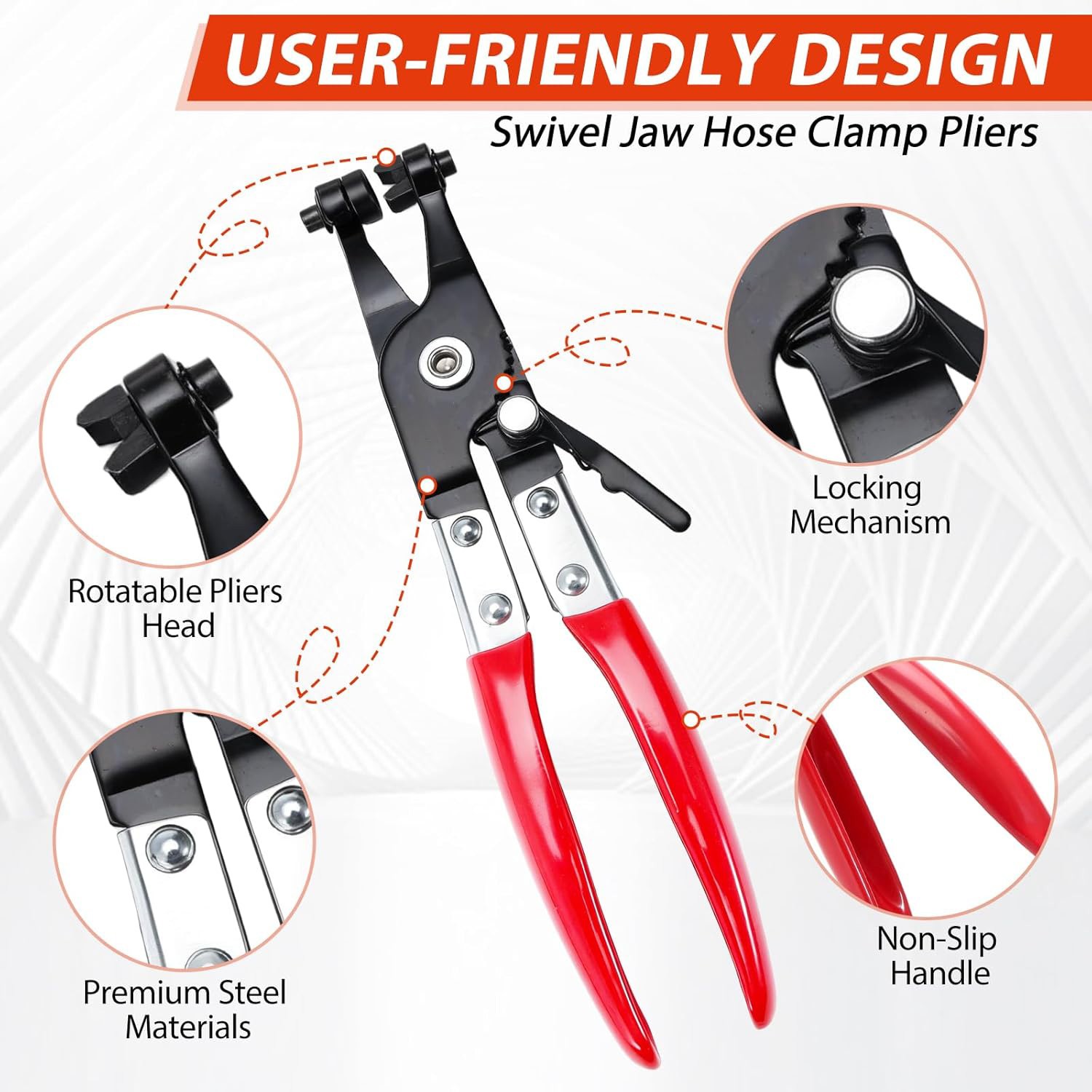 6Pcs Professional Fuel Line Pliers Set Hose Clamp Pliers Electrical Disconnect