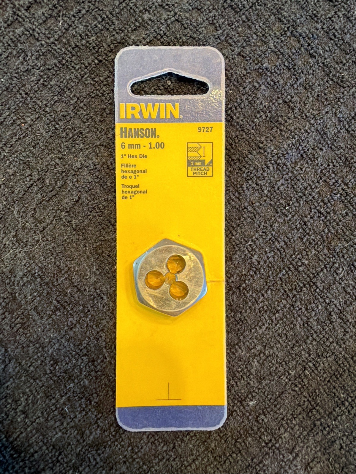 9727 M6 X 1.0 Metric 1″ Hex Die Irwin Hanson 6MM Carbon Steel 6627
