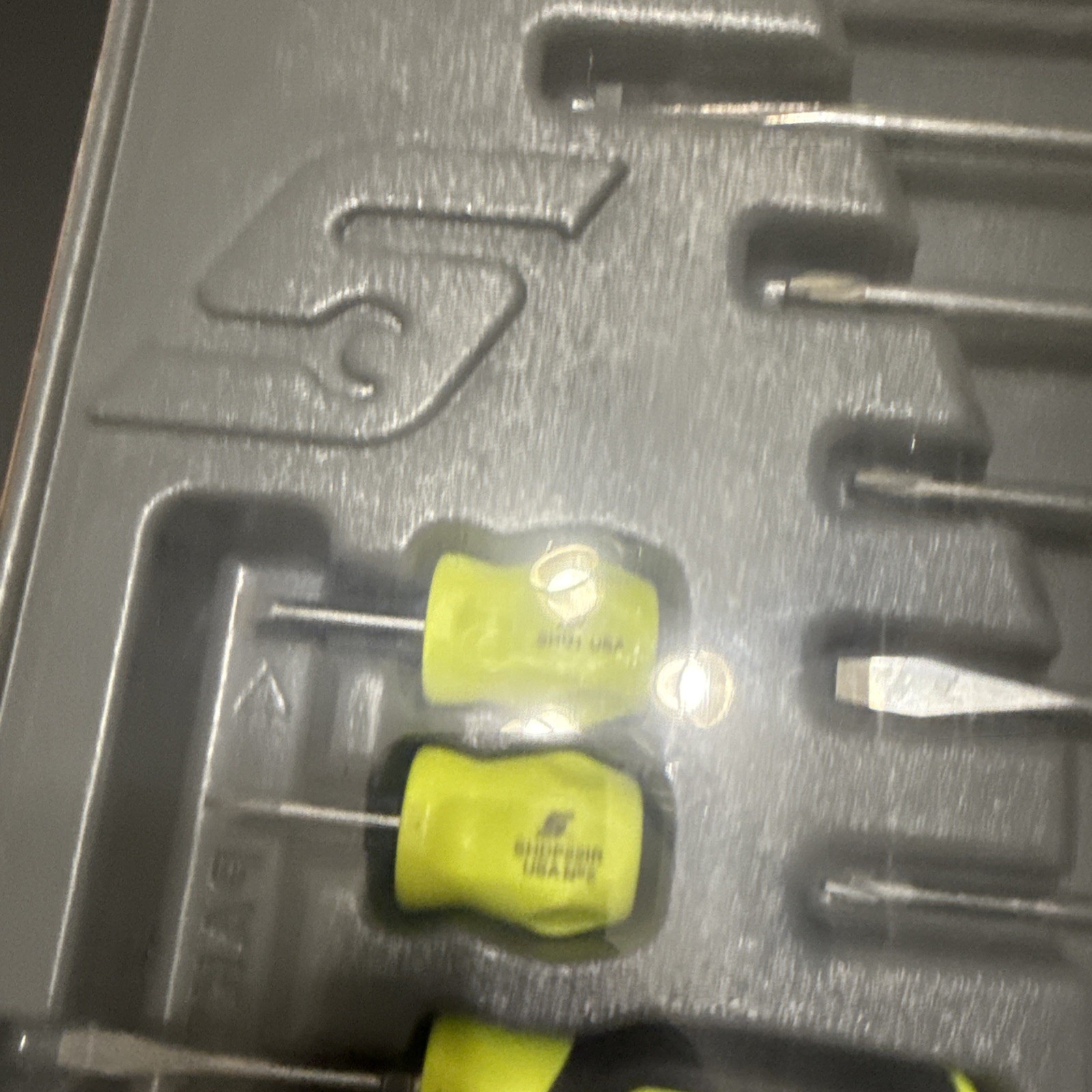 SNAP ON TOOLS USA SGDX120BHV 12pc HI-VIZ YELLOW Soft Grip Combo Screwdriver Set+