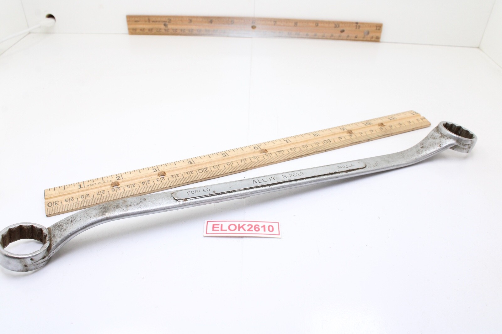 S-K LECTROLITE B-2628 13/16″x7/8″ 13″ Long SAE Chrome Offset Box End Wrench USA