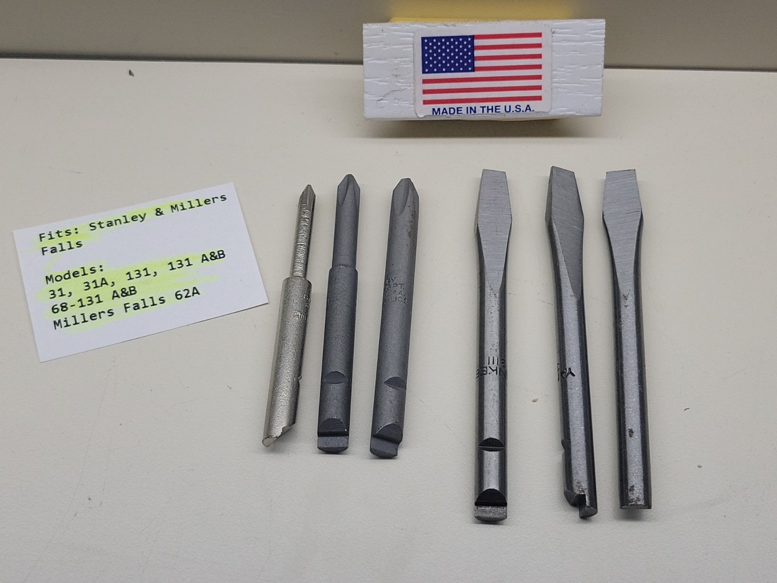 Stanley Phillips & Flat Tip 31 131 68-131 62A Set Fits Millers Falls NOS USA