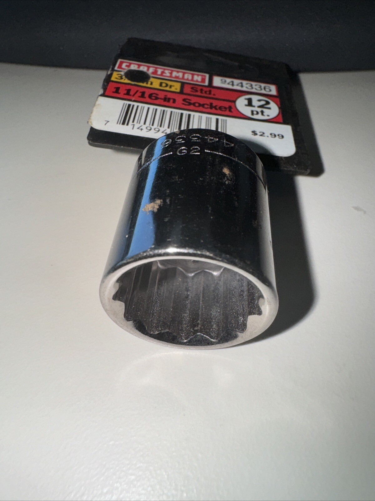 Sears Craftsman USA 11/16″ 12pt 3/8″ Drive Shallow Socket 44336 G2 Series NOS