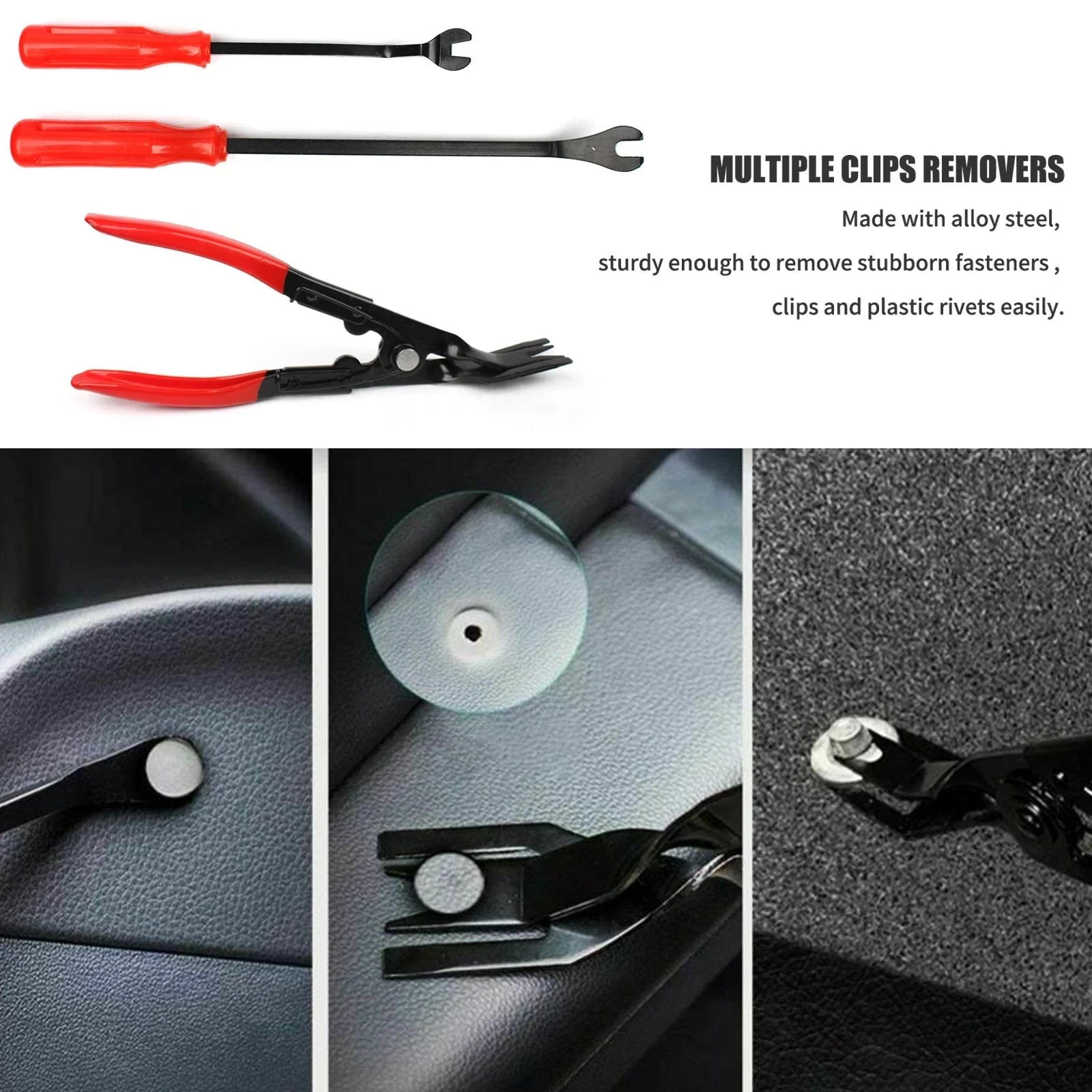 Heavy Duty Car Door Panel Plastic Fastener Remover Body Retainer Clip Pry Tool