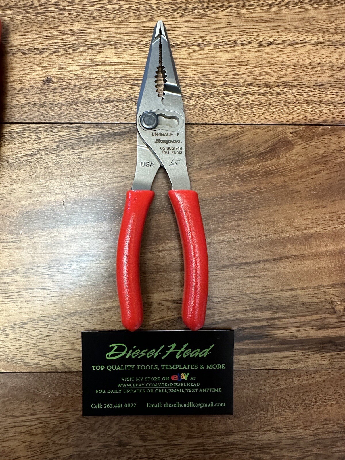 *NEW* Snap On LN47ACF & LN46ACF Needle Nose/Slip-Joint Combination RED Plier Set
