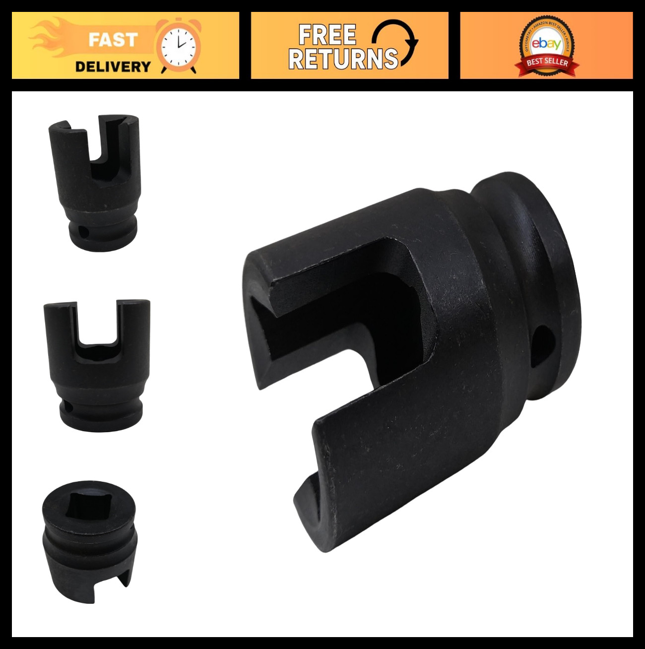 Multi-Purpose Lineman Socket 1/2″ Drive, Fits 3/4″ Square Nuts, 9/16″ Slot, Cr-V