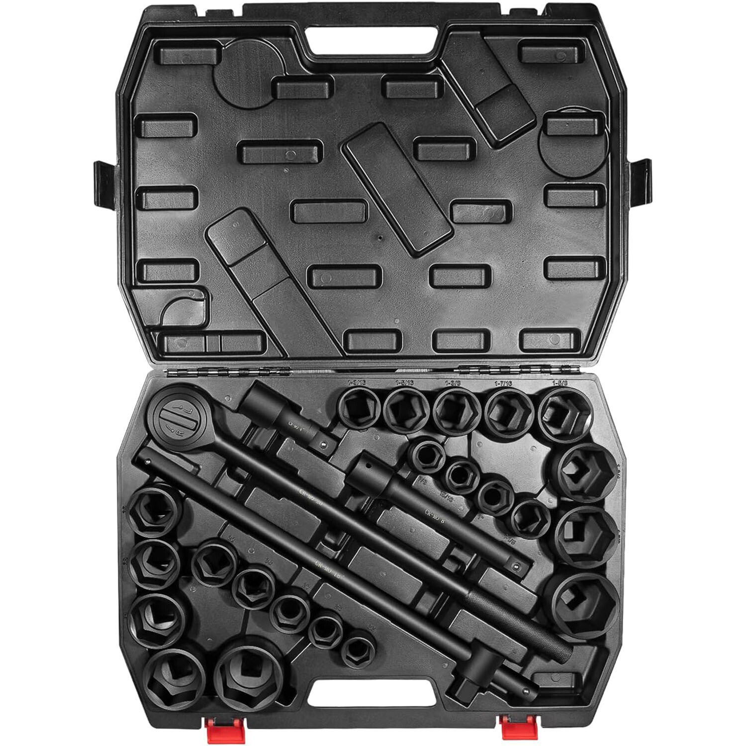 3/4″ Drive Deep Impact Socket Set 27Pcs SAE 7/8″-2″ Metric 22-50 MM Standard Kit